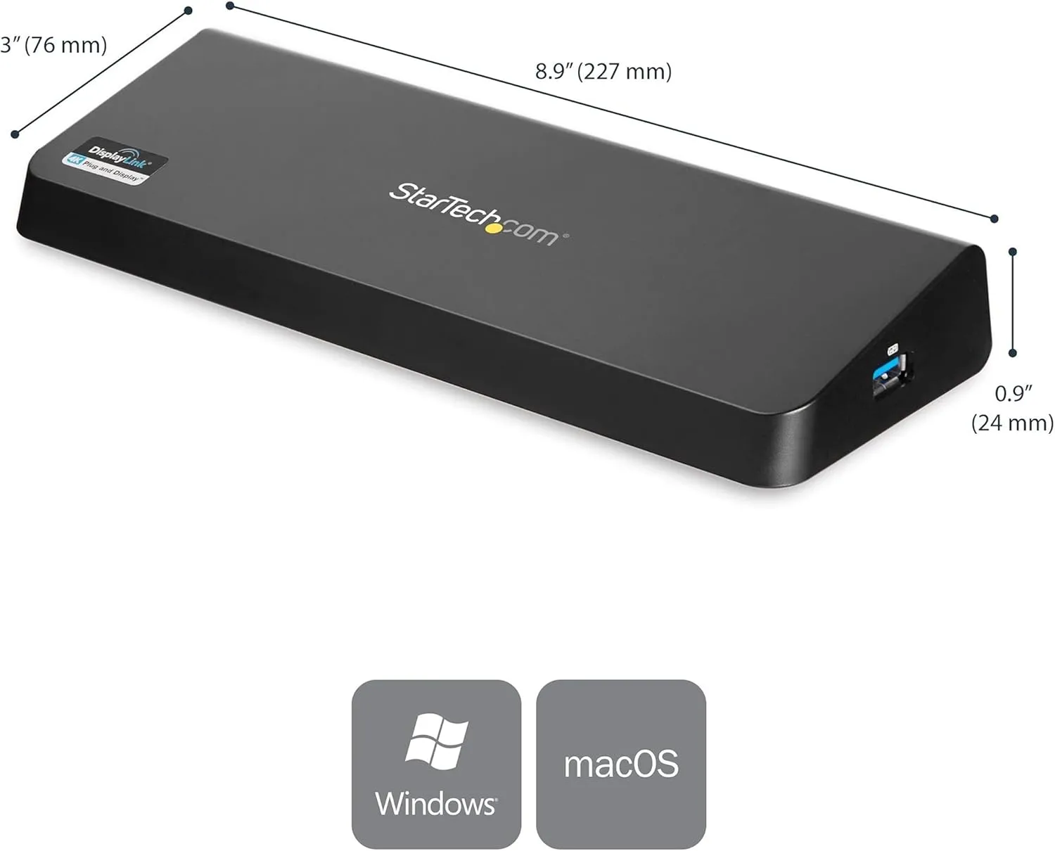 StarTech.com USB 3.0 Docking Station - 4K - HDMI / DisplayPort - with Fast Charge / Ethernet / Audio