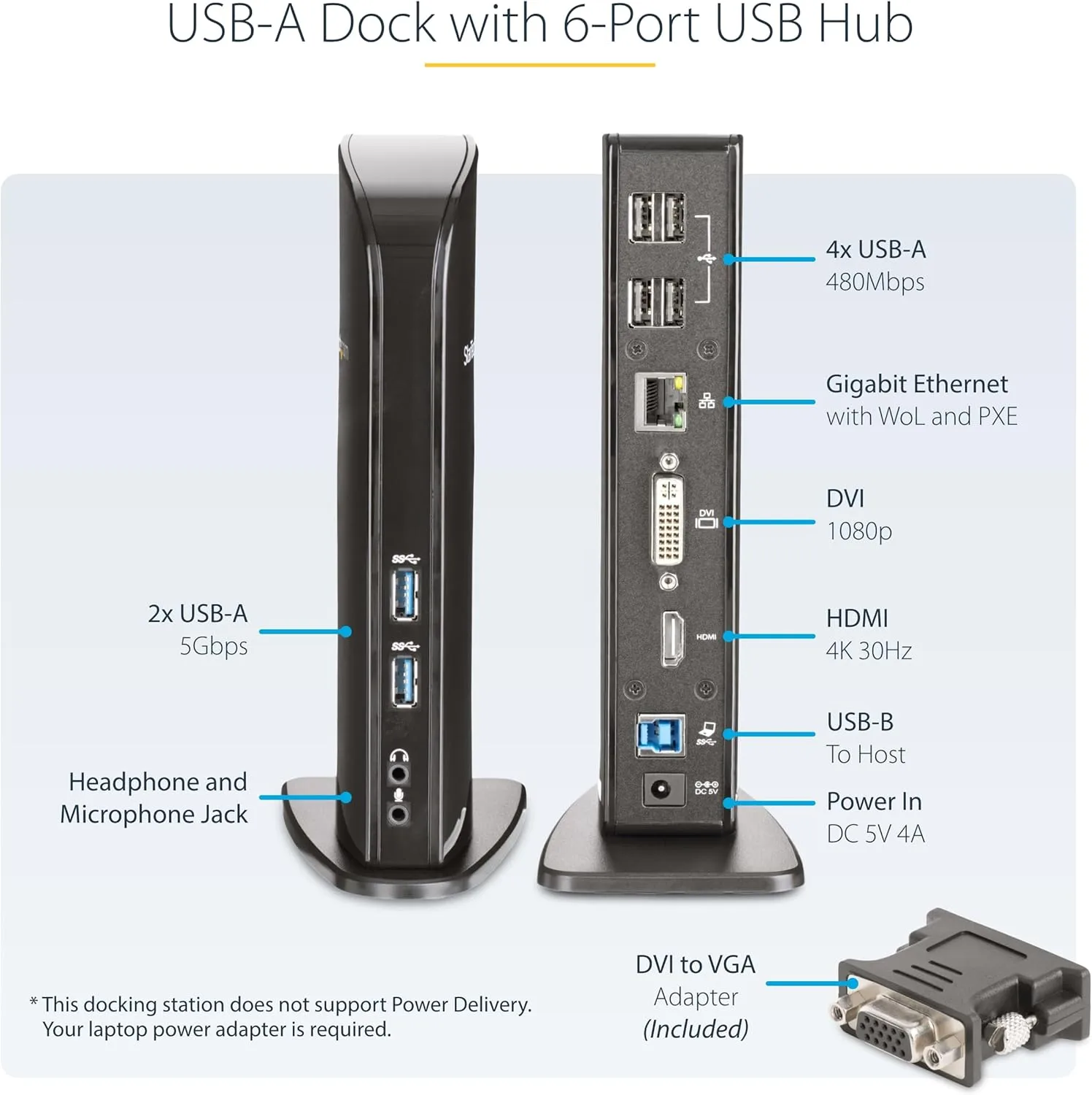 StarTech USB 3.0 Dual Monitor Docking Station with HDMI & DVI/VGA