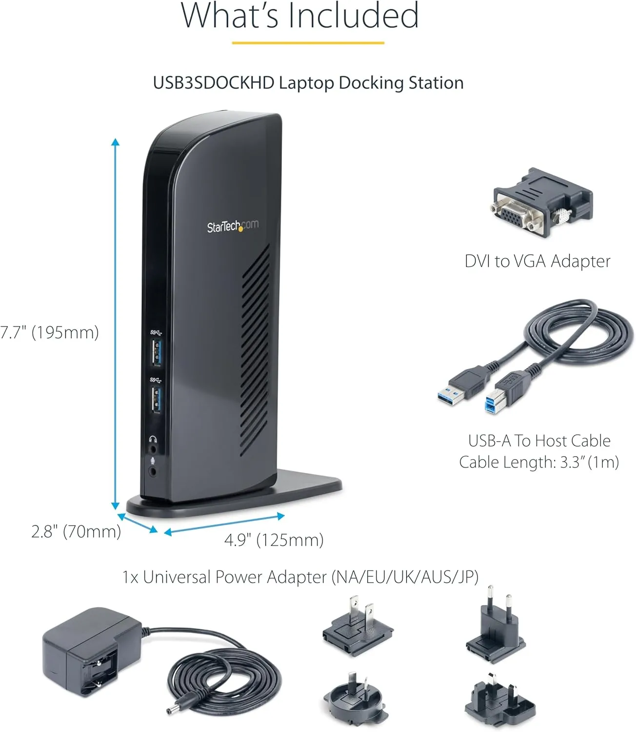 StarTech USB 3.0 Dual Monitor Docking Station with HDMI & DVI/VGA