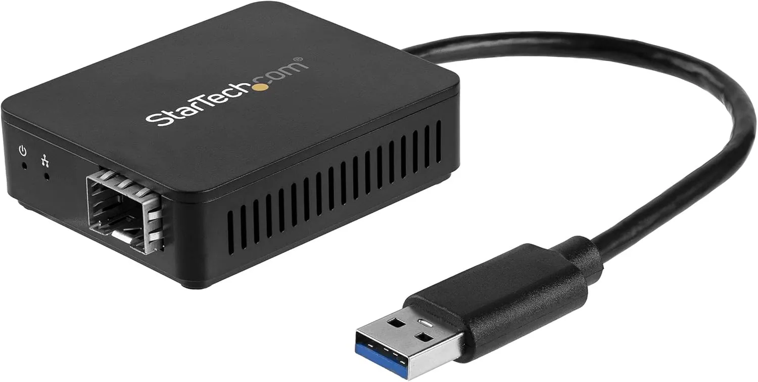 StarTech.com USB to Fiber Optic Converter - Open SFP - 1000BASE-SX/LX - Windows/Mac/Linux - USB 3.0 Ethernet Adapter