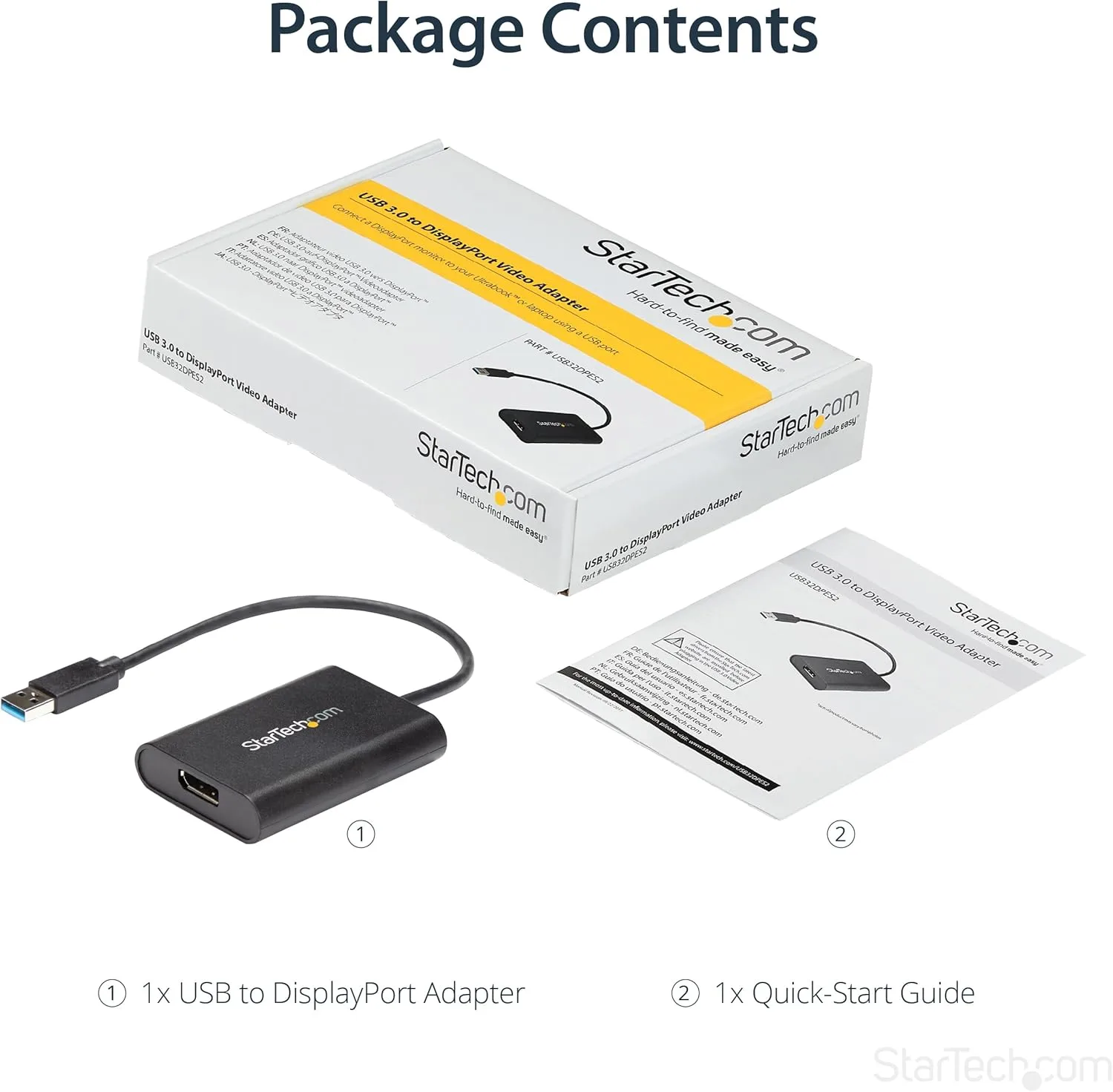 StarTech.com USB 3.0 to DisplayPort Adapter, USB DP Monitor Converter for Windows, 4K