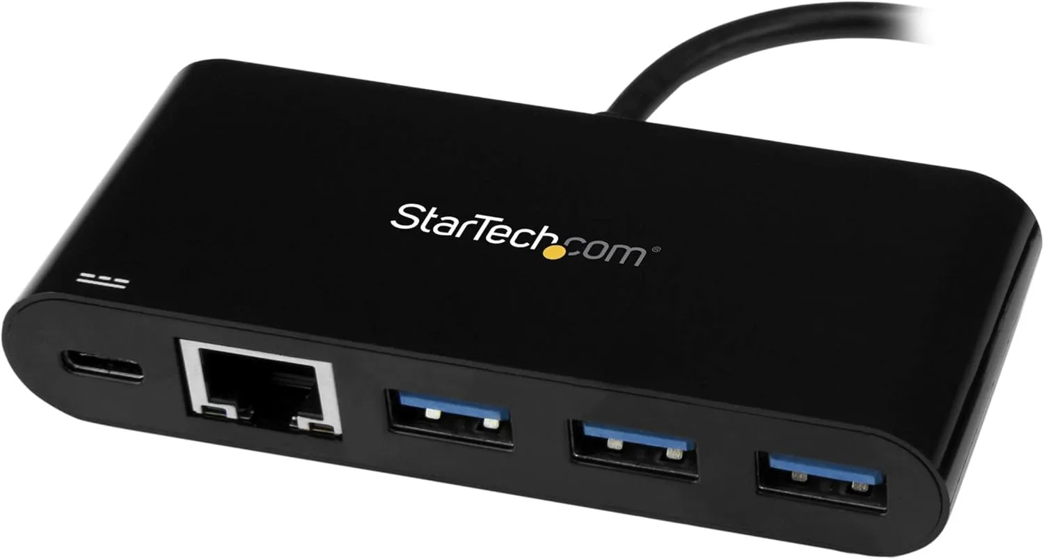 StarTech.com 3 Port USB-C Hub with Gigabit Ethernet & 60W PD Passthrough