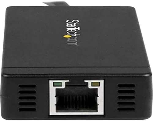 StarTech.com USB-C to Ethernet Adapter - Gigabit - 3 Port USB C to USB Hub and Power Adapter - Thunderbolt 3 Compatible