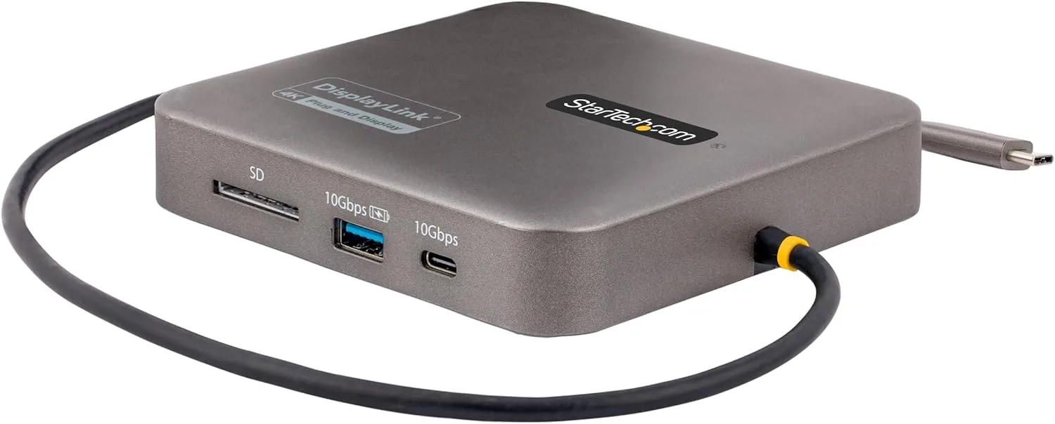 StarTech.com USB C Docking Station, Dual 4K 60Hz HDMI Hub for MacBook Pro (M1/M2/M3/M4) and Windows, USB-A/USB-C 10Gbps Hub