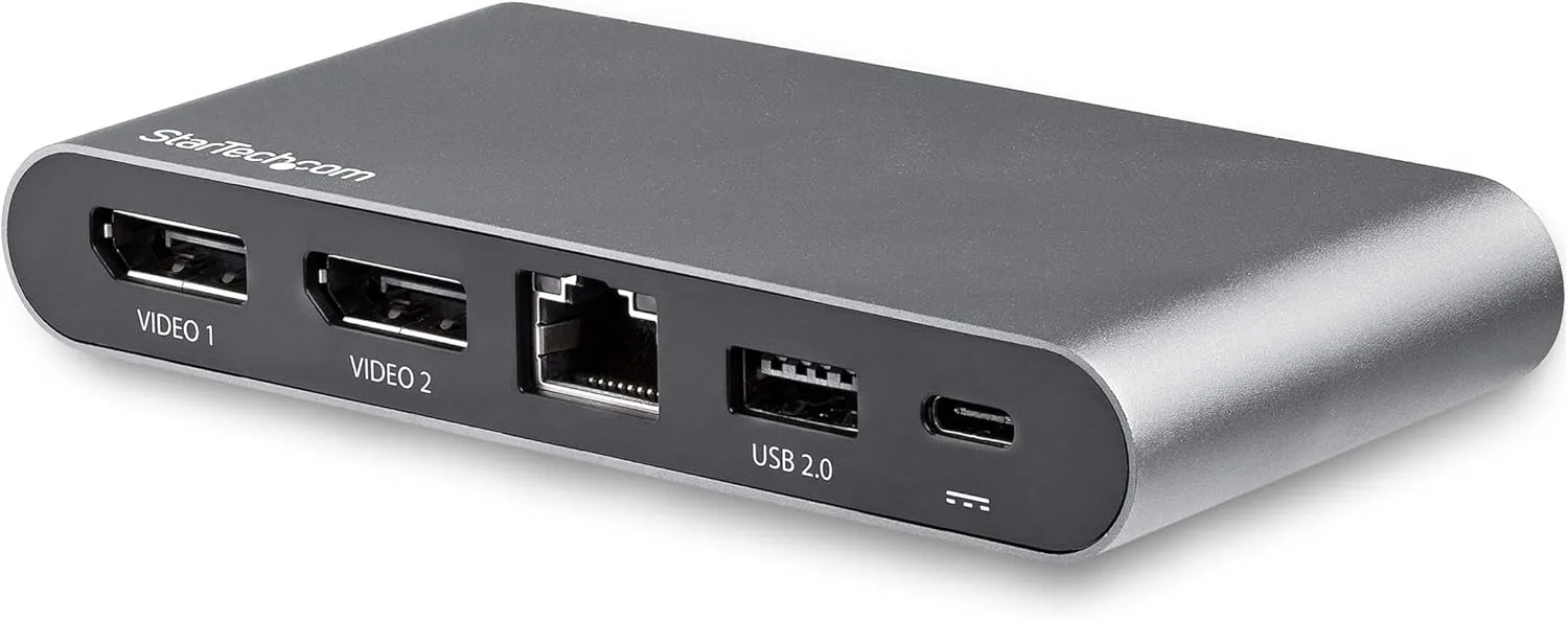 StarTech.com USB-C Multiport Adapter - Dual-Monitor - Windows - USB-C to Dual 4K DisplayPort Adapter - 2X USB-A Ports