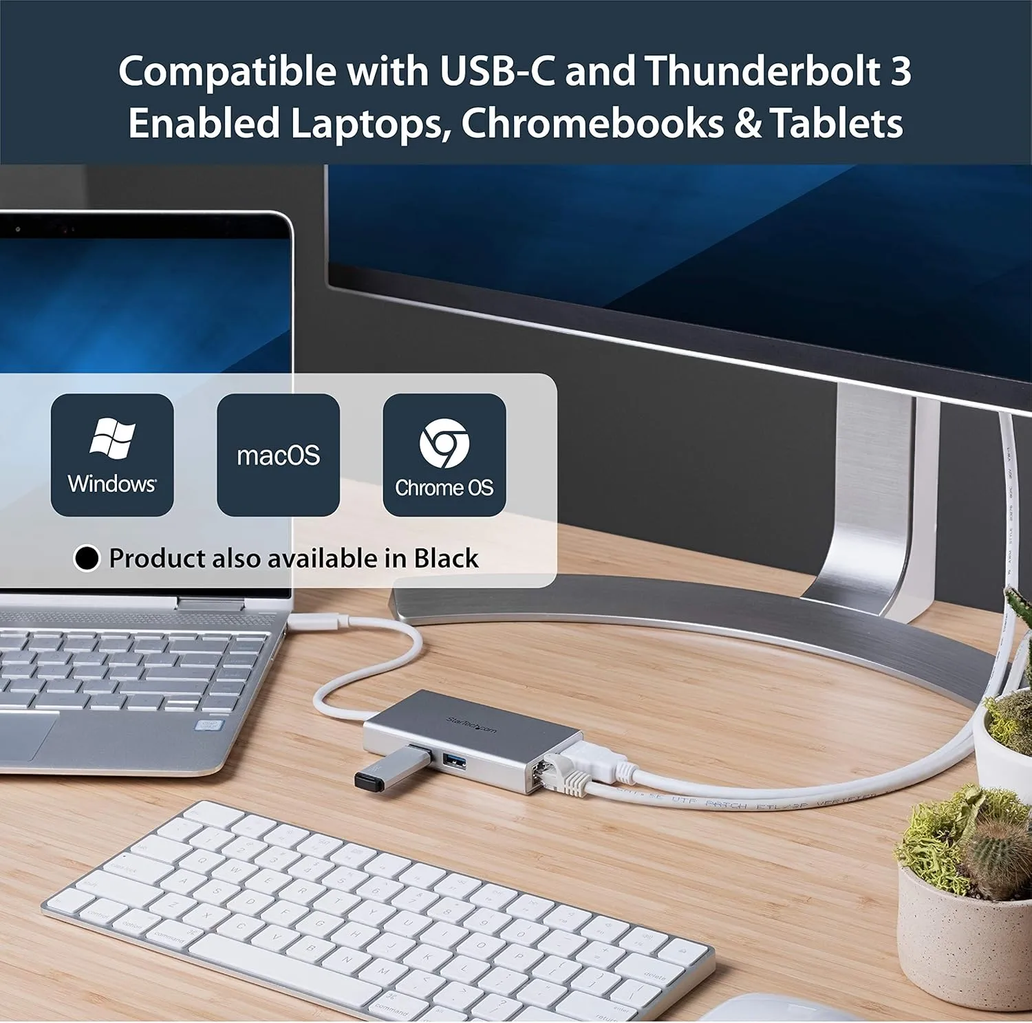 StarTech USB-C Multiport Adapter – 4K HDMI Docking Station, 60W PD, GbE