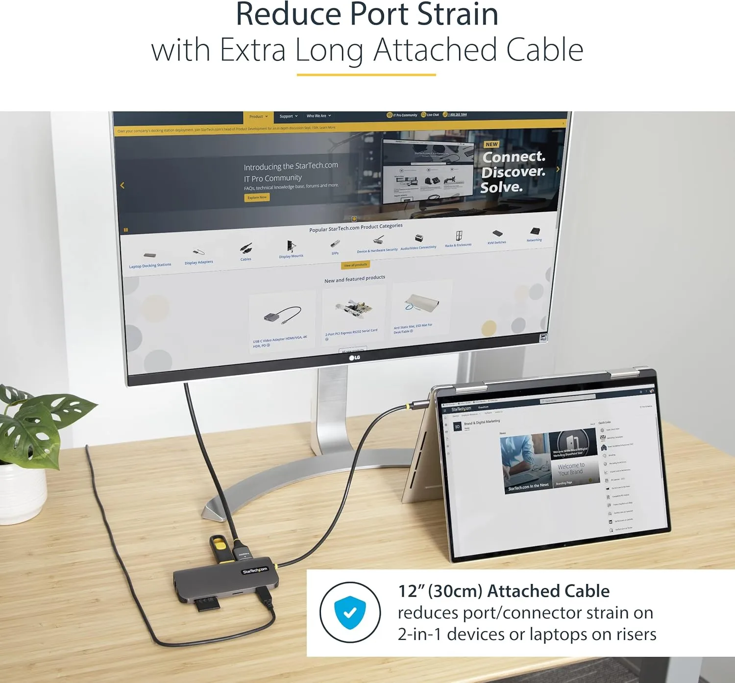 STARTECH.COM USB-C Multiport Adapter and Dock with 4K HDMI, Gigabit Ethernet, SD and USB 3.0