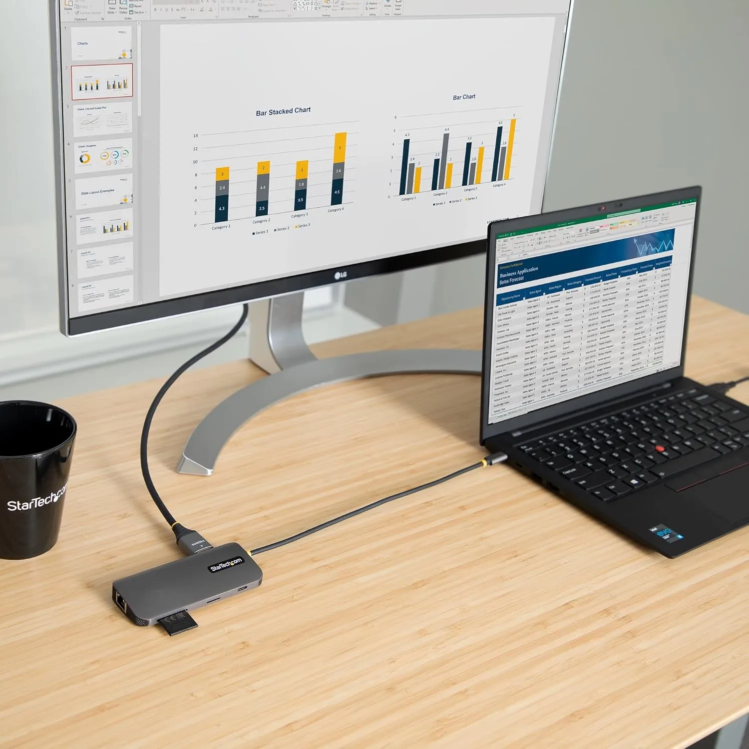 STARTECH.COM USB-C Multiport Adapter and Dock with 4K HDMI, Gigabit Ethernet, SD and USB 3.0
