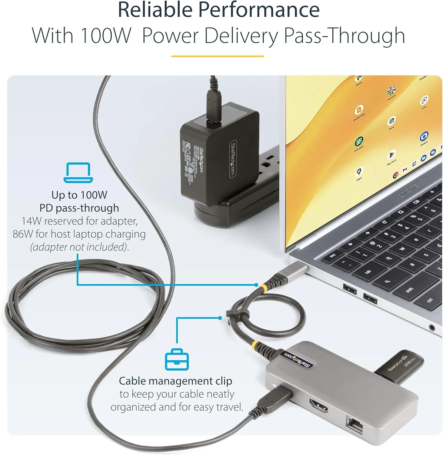 StarTech.com USB-C Docking Station for MacBook Pro M1 M2 M3 M4 and Windows, 4K 60Hz HDMI Video, HDR10 - Laptop Charging, GbE