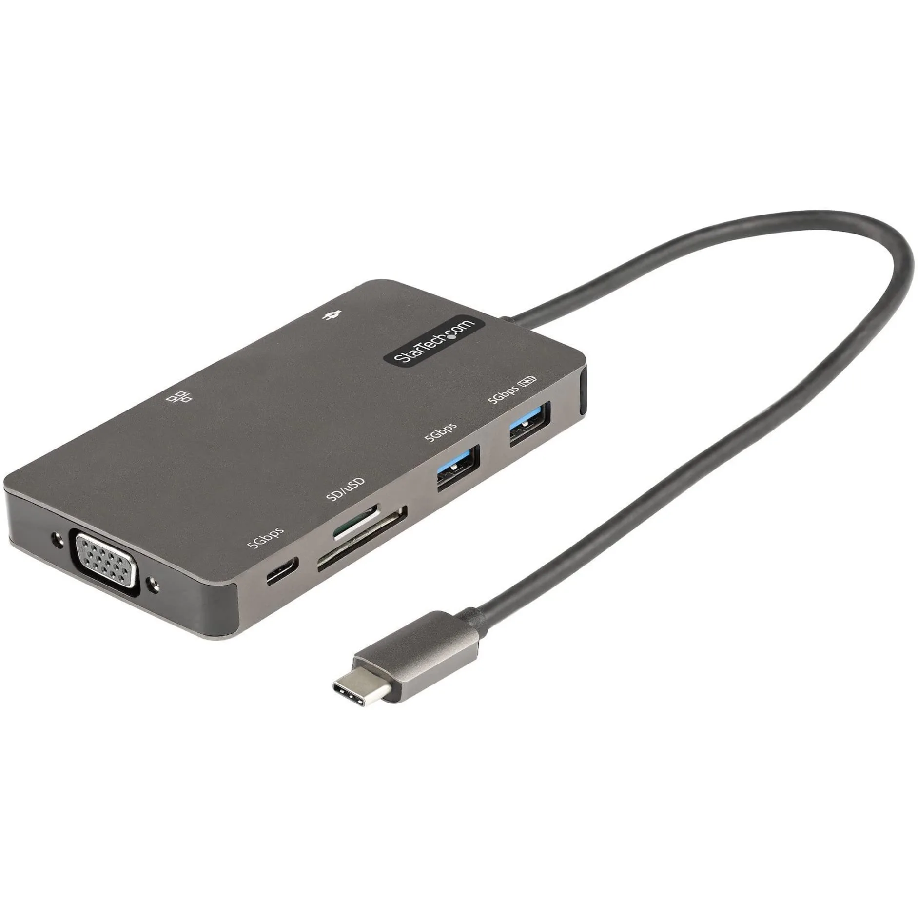 StarTech.com USB C Multiport Adapter - HDMI 4K 30Hz or VGA Travel Dock - 5Gbps USB 3.0 Hub (USB A / USB C Ports)