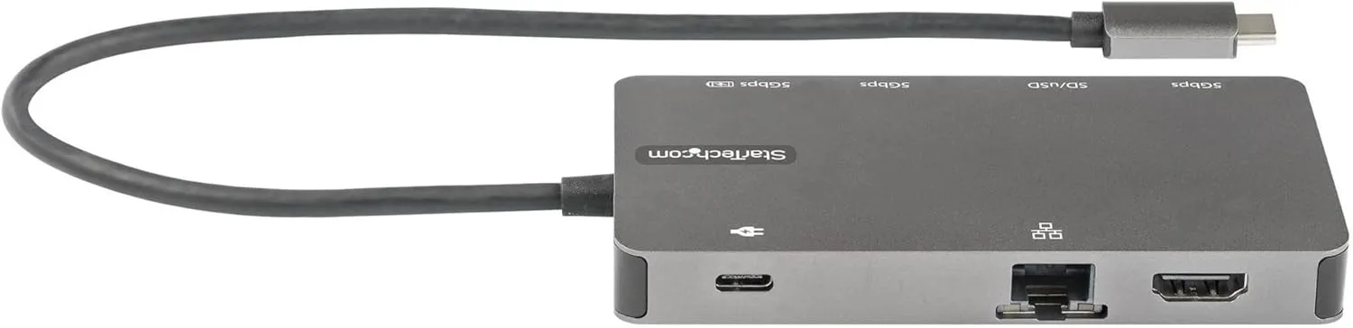 StarTech.com USB C Multiport Adapter - HDMI 4K 30Hz or VGA Travel Dock - 5Gbps USB 3.0 Hub (USB A / USB C Ports)