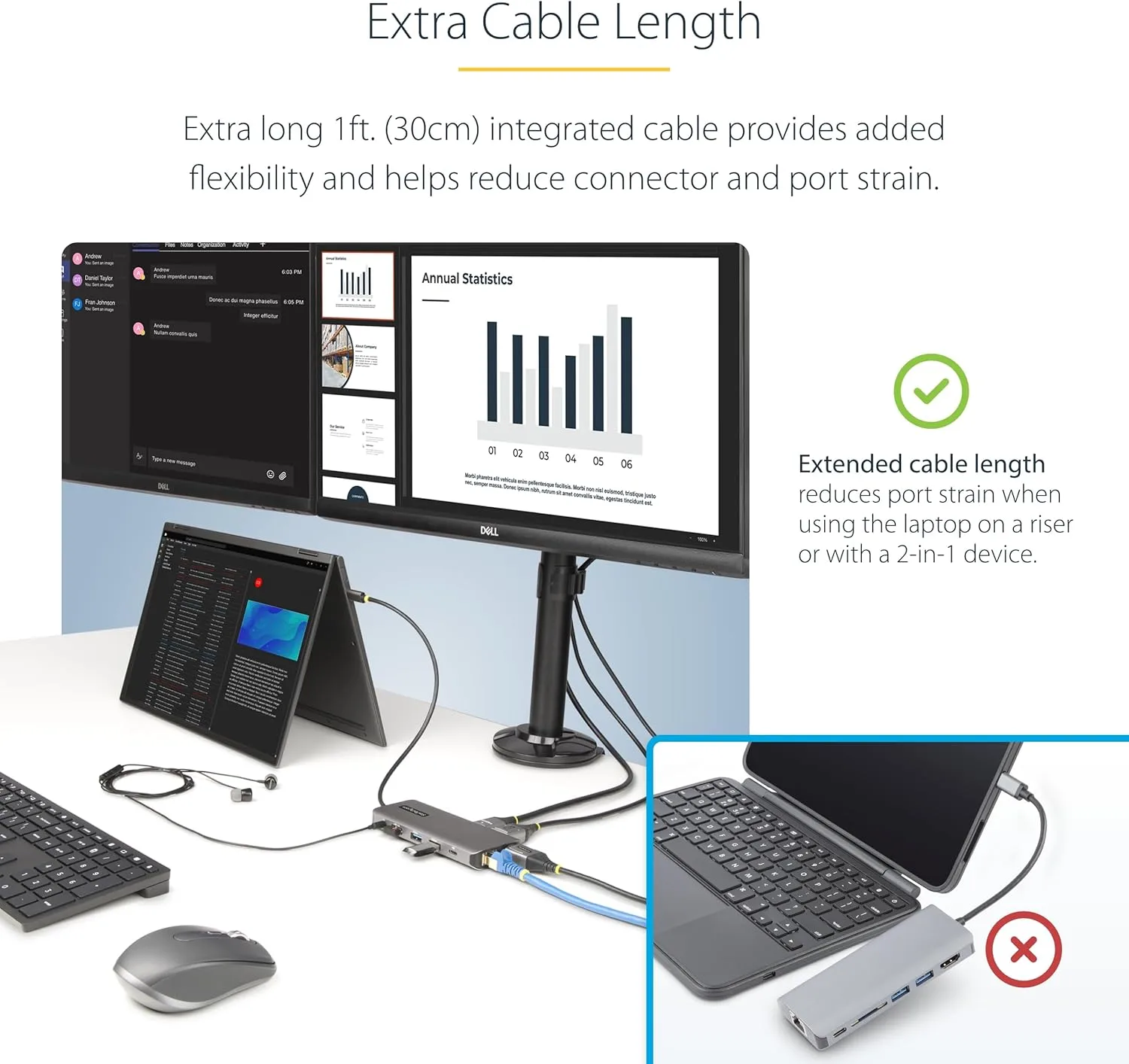 StarTech.com USB-C Docking Station for Windows and ChromeOS, Triple 4K HDMI DP Video, USB 10Gbps Hub - GbE, SD, MicroSD