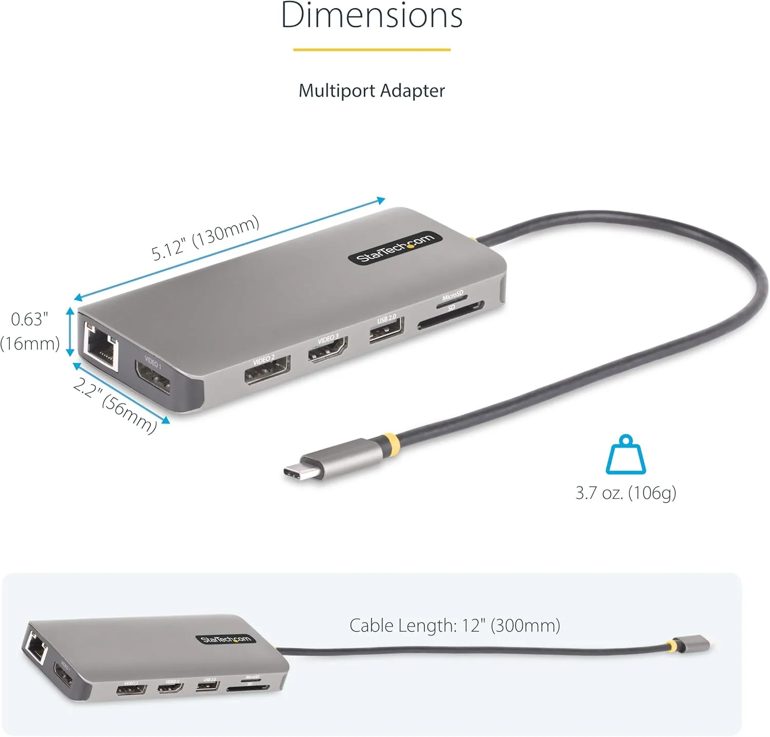 StarTech.com USB-C Docking Station for Windows and ChromeOS, Triple 4K HDMI DP Video, USB 10Gbps Hub - GbE, SD, MicroSD