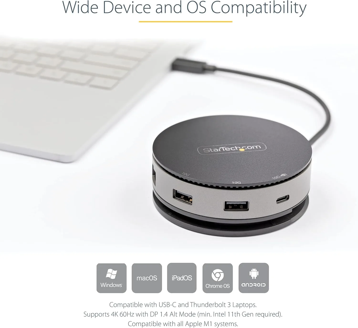 StarTech.com USB C Multiport Adapter - USB 3.1 Gen 2 10Gbps Type-C Mini Dock with 4K 60Hz HDMI/DisplayPort or 1080p VGA