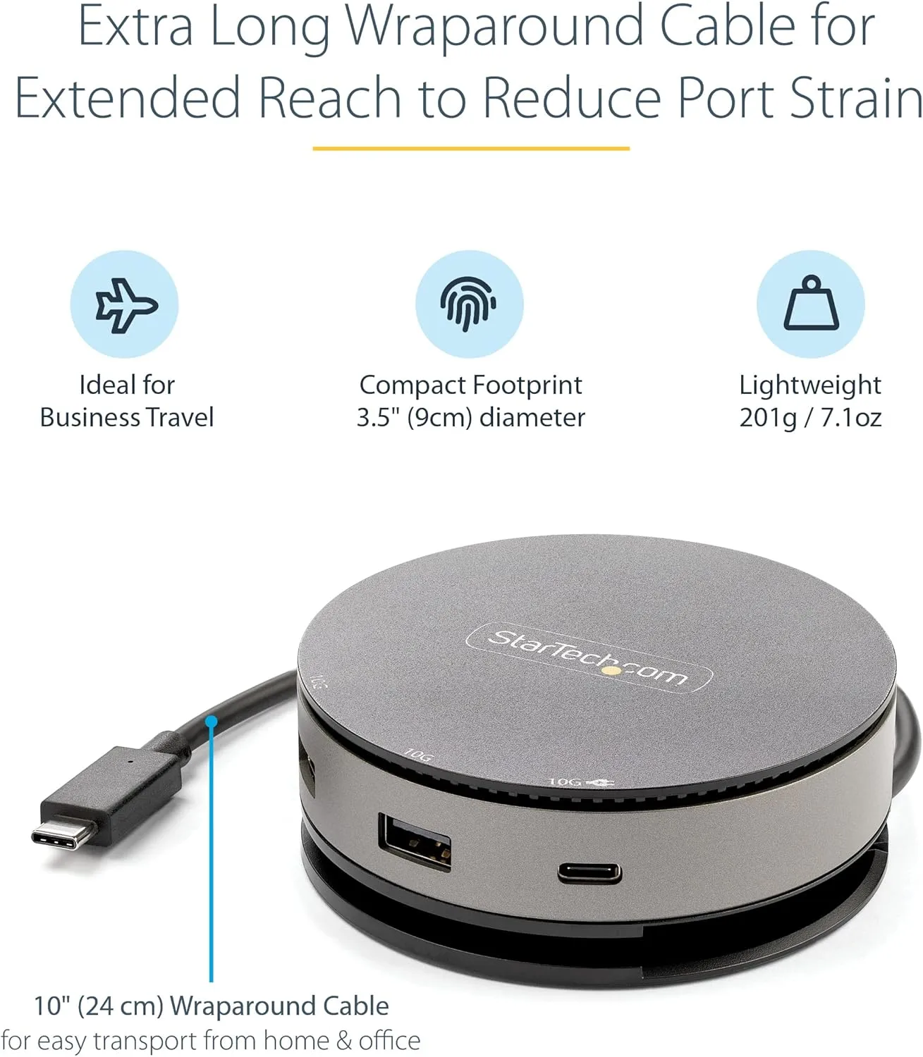 StarTech.com USB C Multiport Adapter - USB 3.1 Gen 2 10Gbps Type-C Mini Dock with 4K 60Hz HDMI/DisplayPort or 1080p VGA