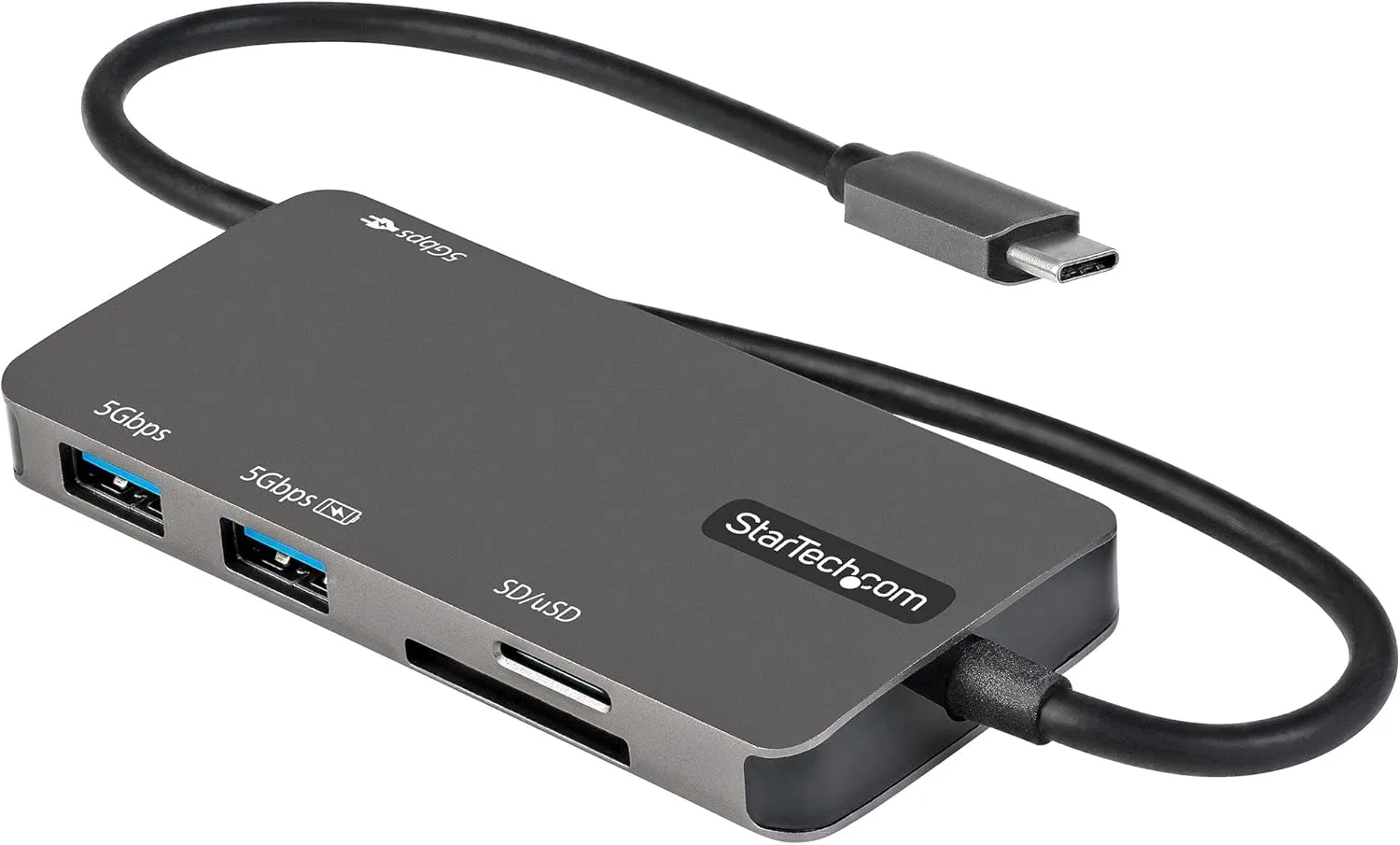 StarTech.com USB C Multiport Adapter - USB-C to 4K HDMI, 100W Power Delivery Pass-Through, SD/MicroSD Slot