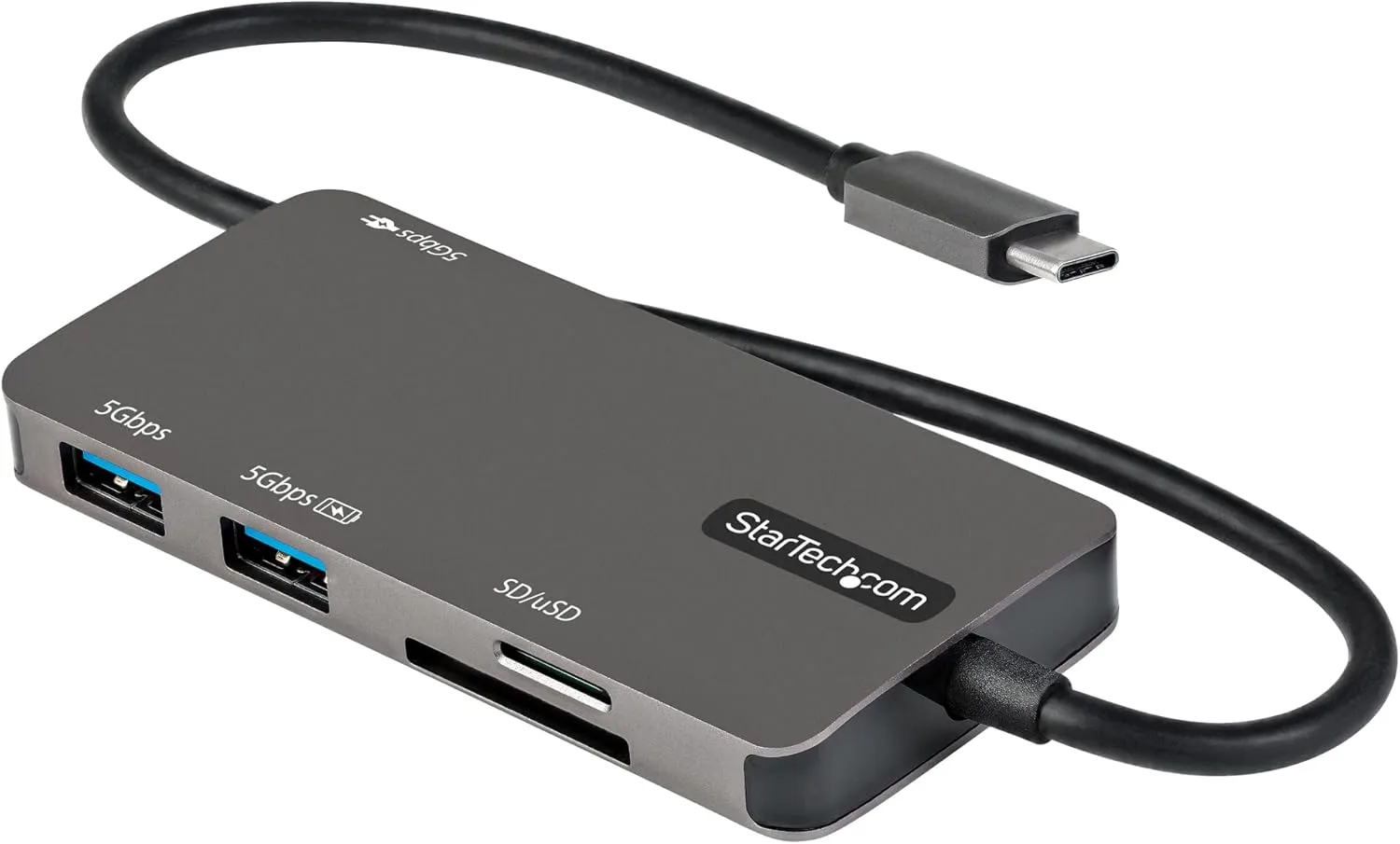 StarTech.com USB C Multiport Adapter - USB-C to 4K HDMI, 100W Power Delivery Pass-Through, SD/MicroSD Slot