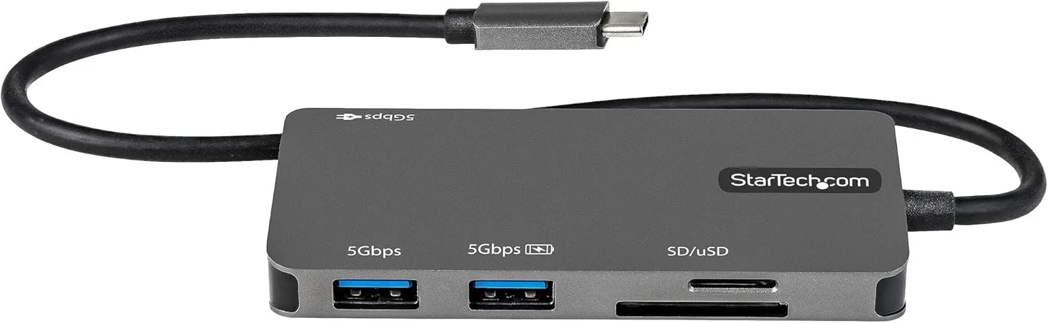 StarTech.com USB C Multiport Adapter - USB-C to 4K HDMI, 100W Power Delivery Pass-Through, SD/MicroSD Slot