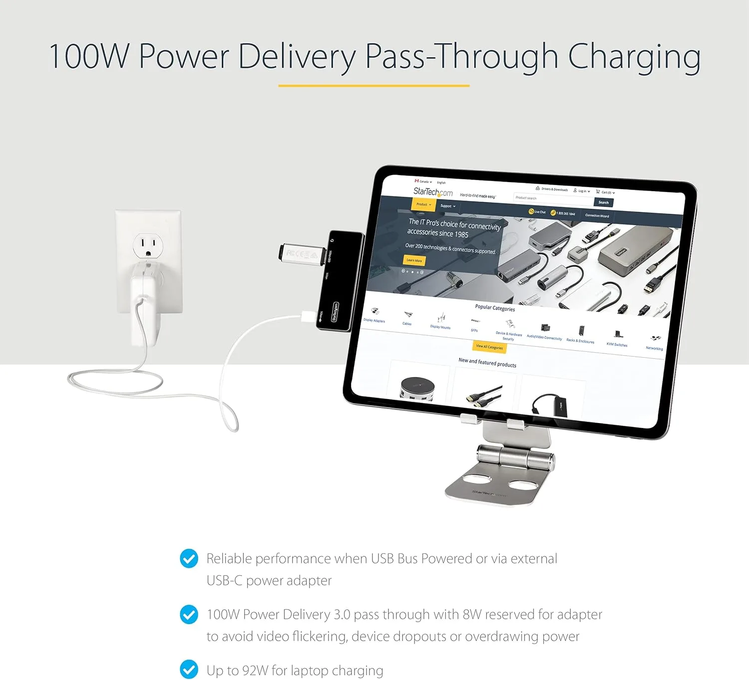 USB C Multiport Adapter - USB-C to 4K 60Hz HDMI 2.0, 100W Power Delivery Pass-Through Charging, 3-Port USB 3.0 Hub