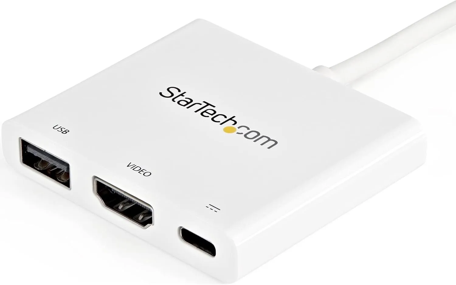 StarTech.com USB-C to HDMI Adapter - White - 4K 30Hz - Thunderbolt 3 Compatible - with Power Delivery (USB PD)