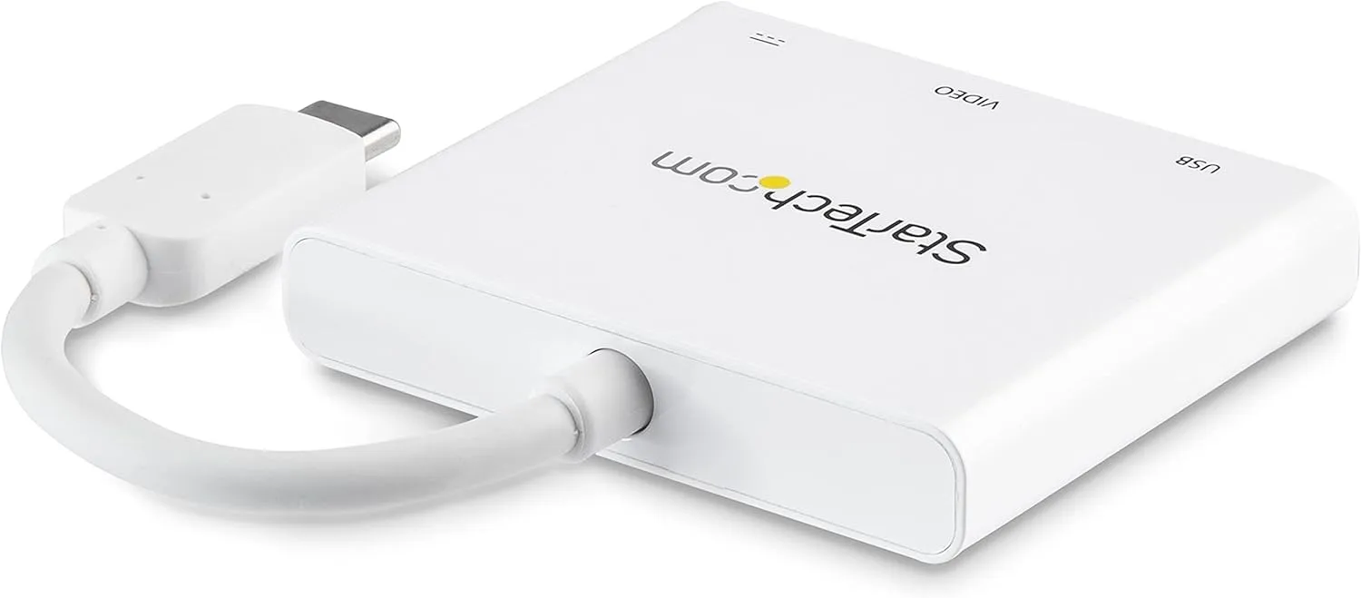 StarTech.com USB-C to HDMI Adapter - White - 4K 30Hz - Thunderbolt 3 Compatible - with Power Delivery (USB PD)
