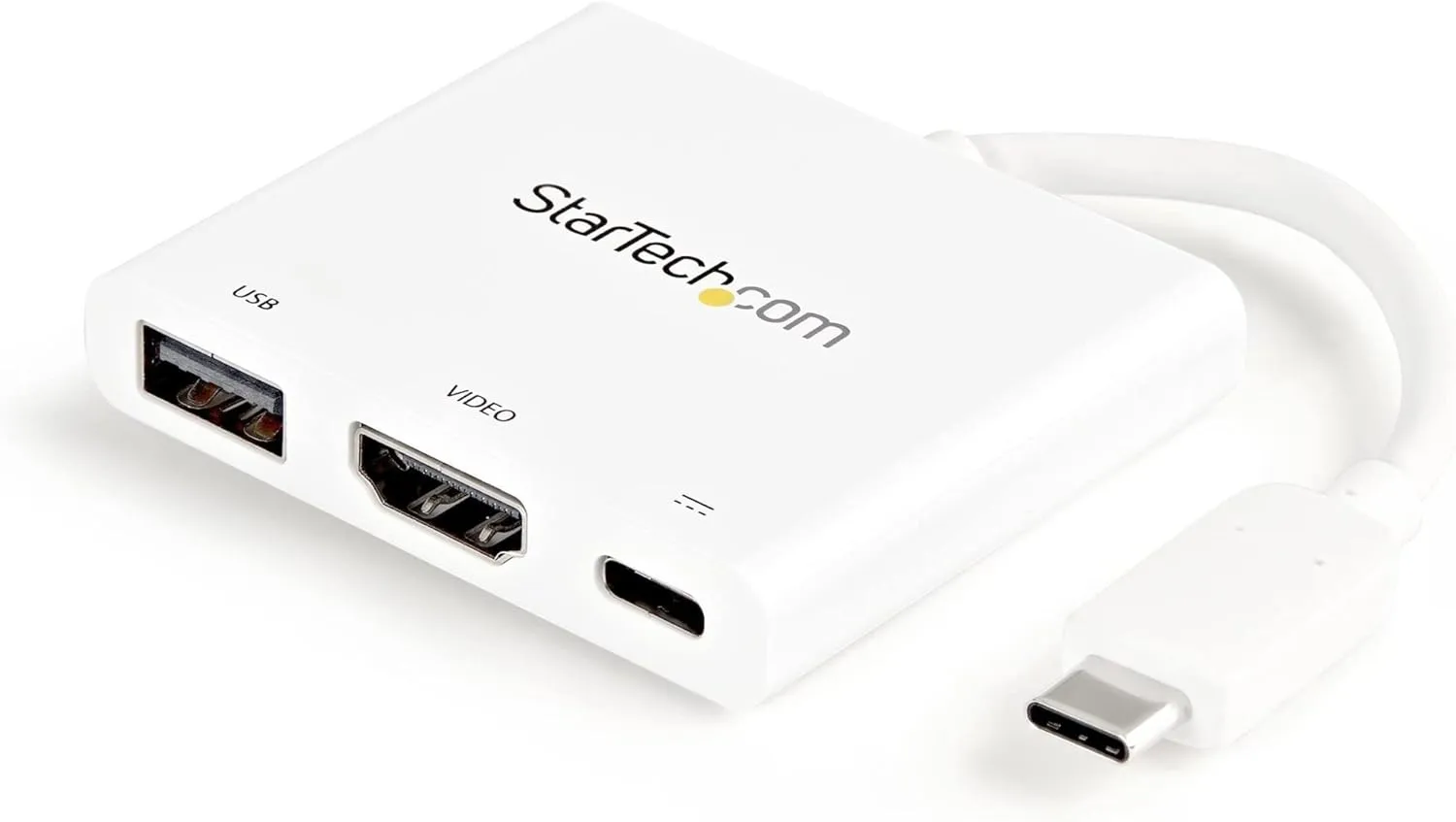 StarTech.com USB-C to HDMI Adapter - White - 4K 30Hz - Thunderbolt 3 Compatible - with Power Delivery (USB PD)