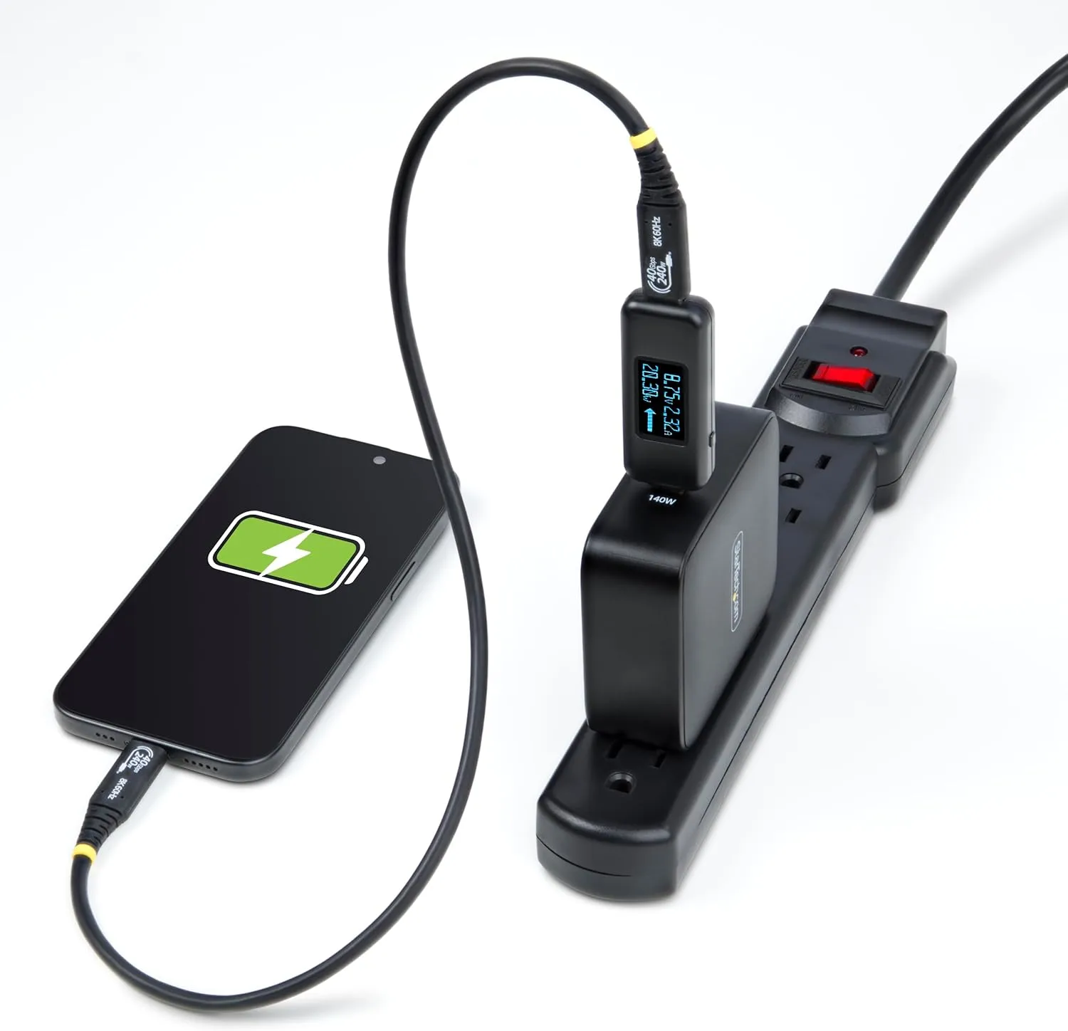 StarTech.com USB-C Power Tester, Digital Multimeter, Bi-Directional Voltage and Current Meter, 240W PD EPR, Cable/Port Tester