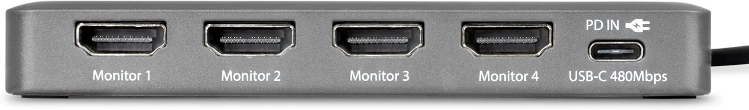 StarTech USB-C to Quad HDMI 4K60 Workstation Dock - 140W PD