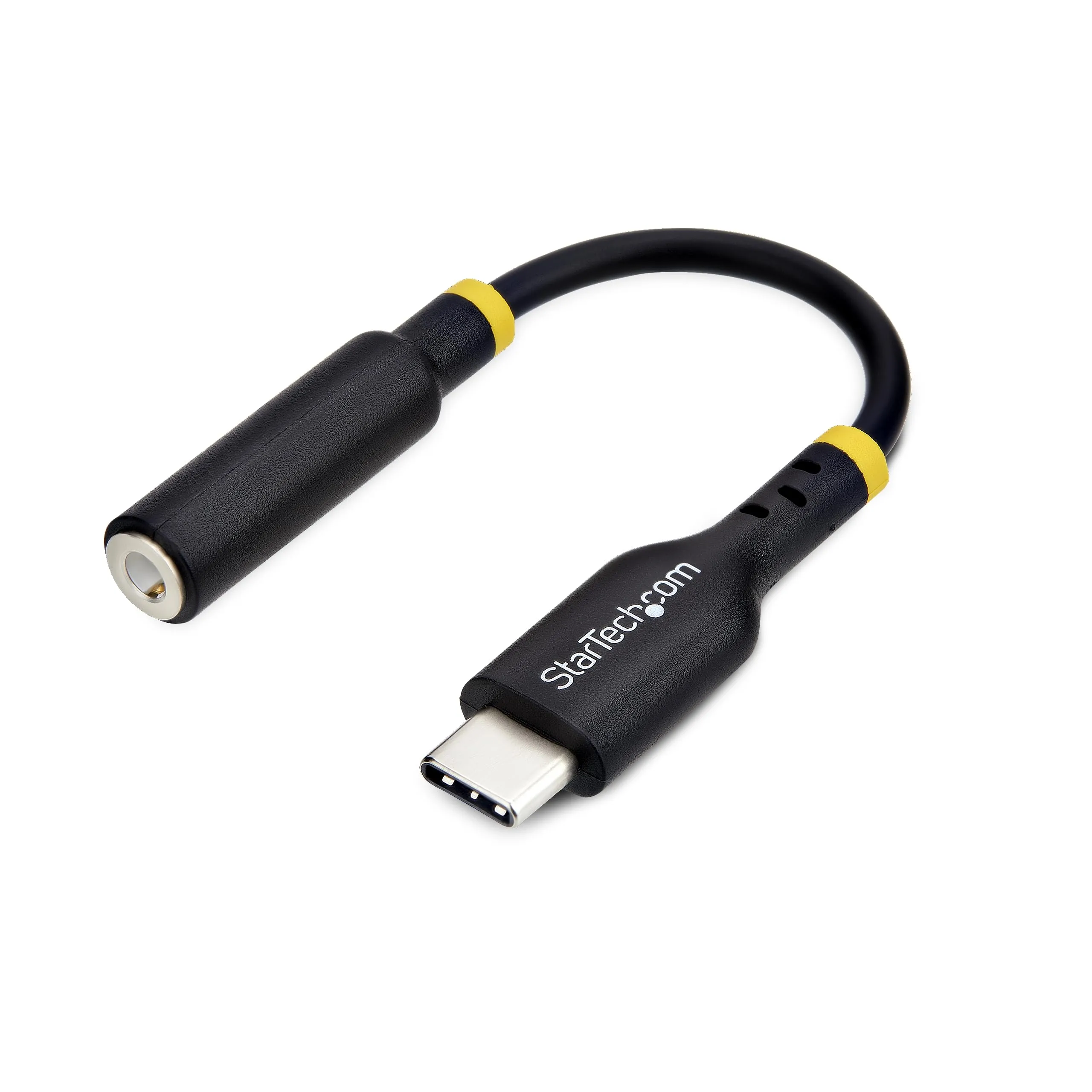 StarTech.com 5in (12.7cm) USB-C to 3.5mm TRRS Headphone/Headset Jack Audio Adapter, 32-bit DAC, USB C Aux Dongle for PC/Phone