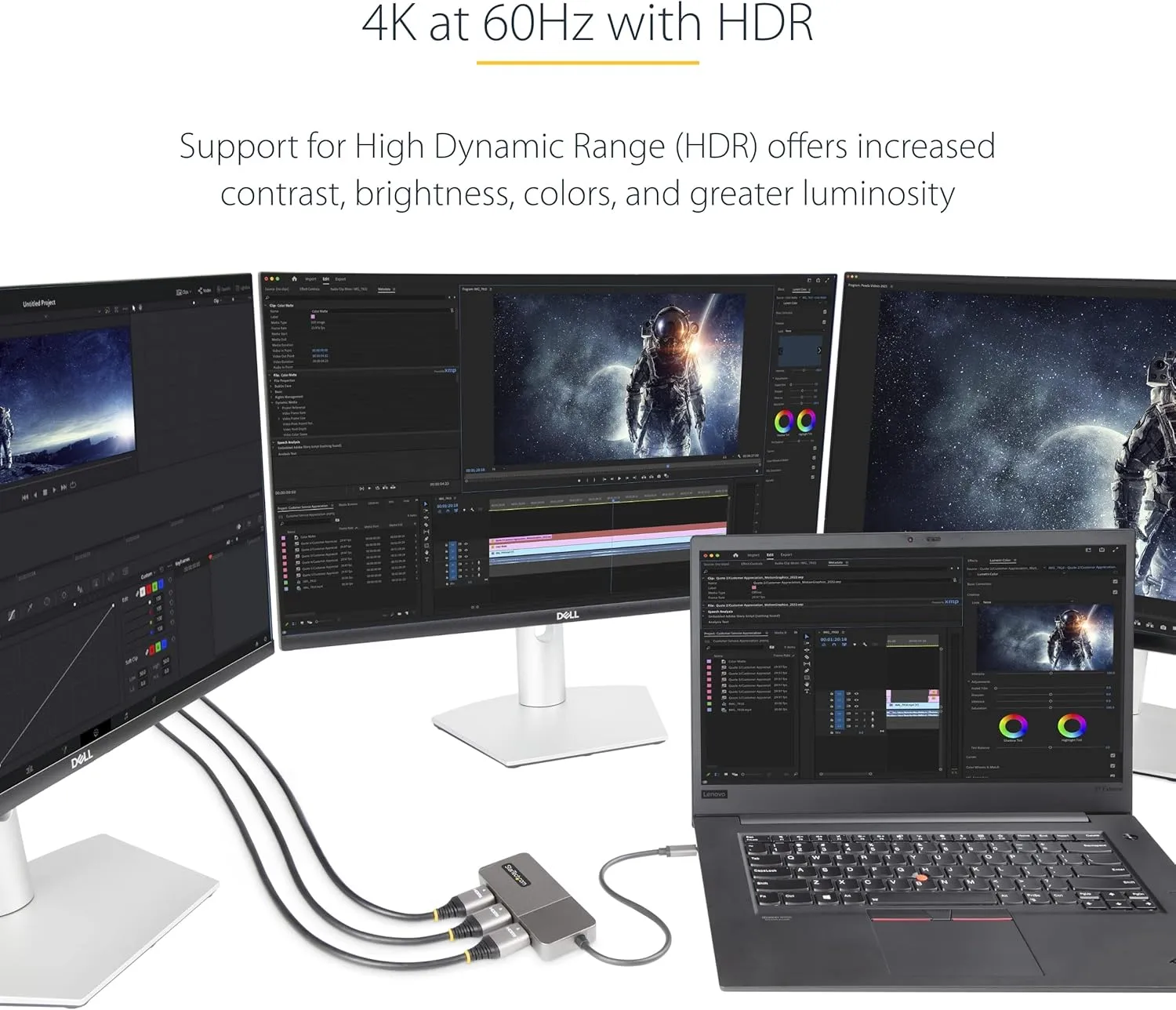 StarTech.com 3-Port USB-C Multi-Monitor Adapter, USB Type-C to 3x HDMI MST Hub