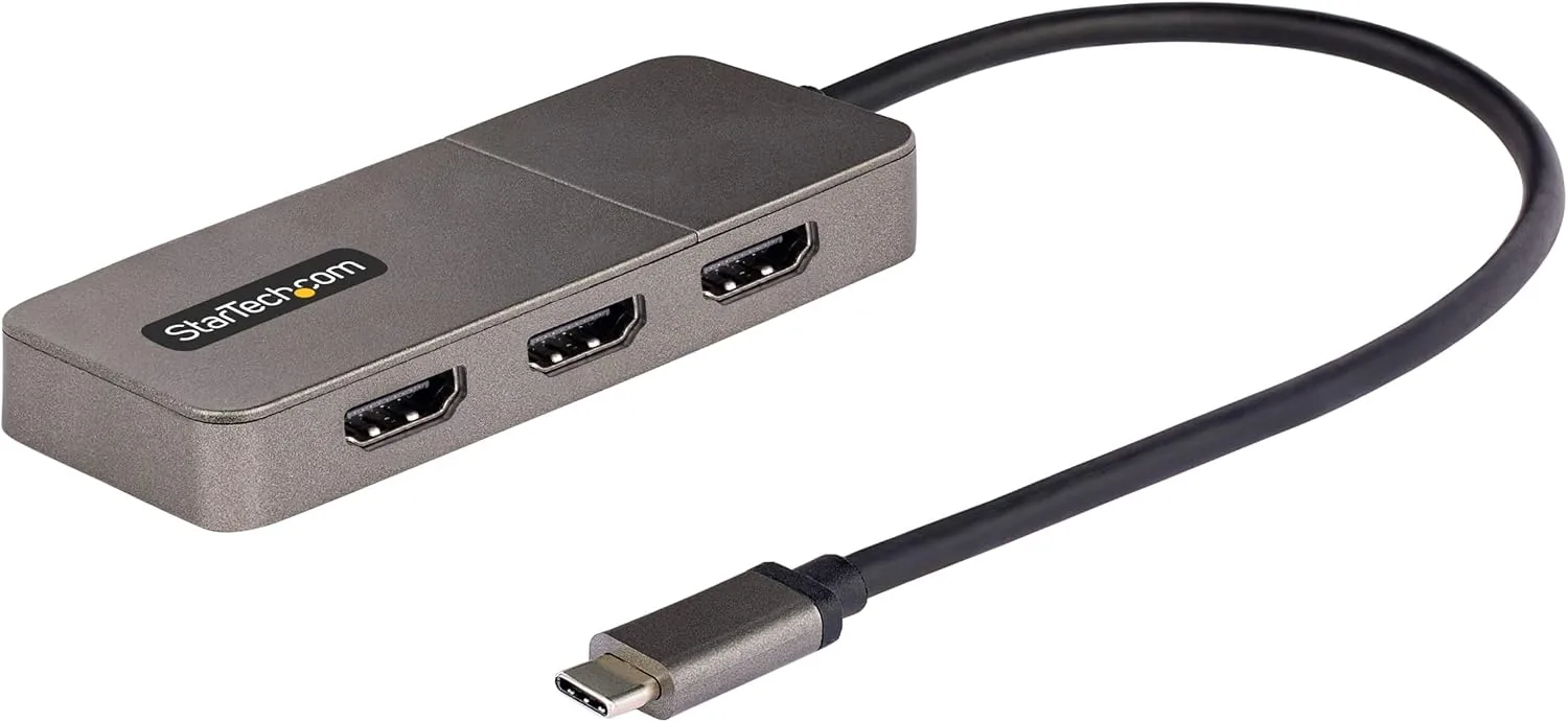 StarTech.com 3-Port USB-C Multi-Monitor Adapter, USB Type-C to 3x HDMI MST Hub