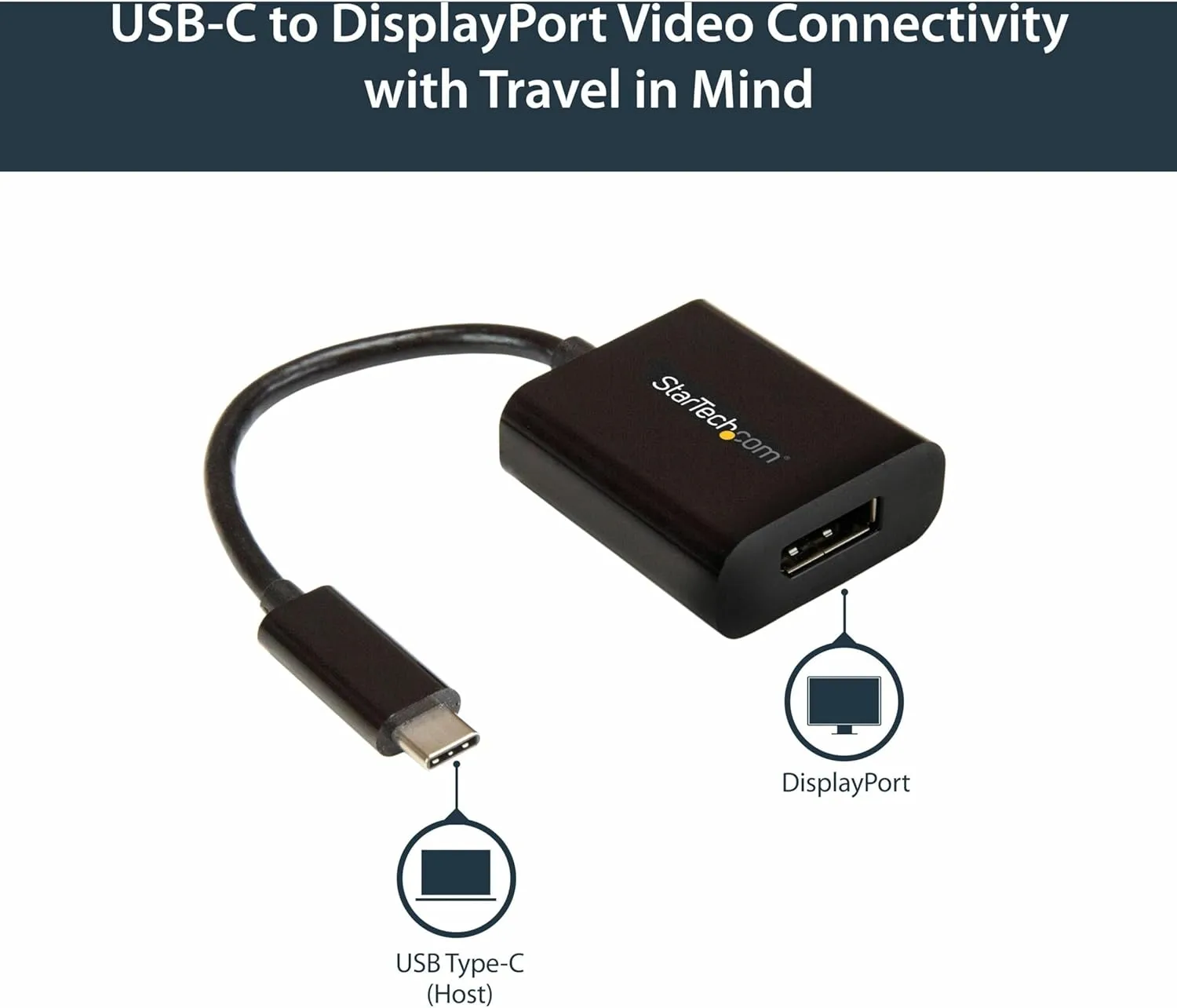 StarTech.com USB C to DisplayPort Adapter - 4K 60Hz/8K 30Hz, DP 1.4 HBR2 Dongle