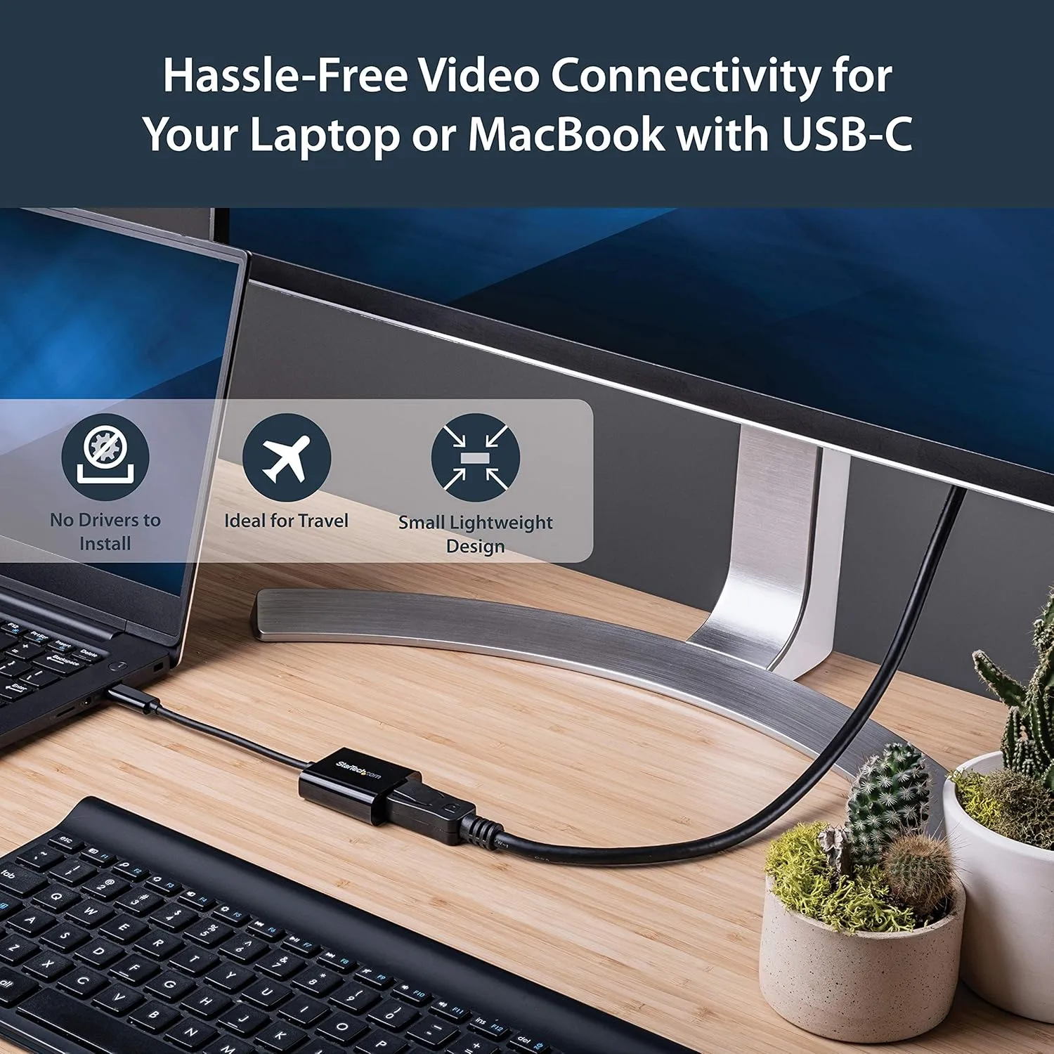 StarTech.com USB C to DisplayPort Adapter - 4K 60Hz/8K 30Hz, DP 1.4 HBR2 Dongle