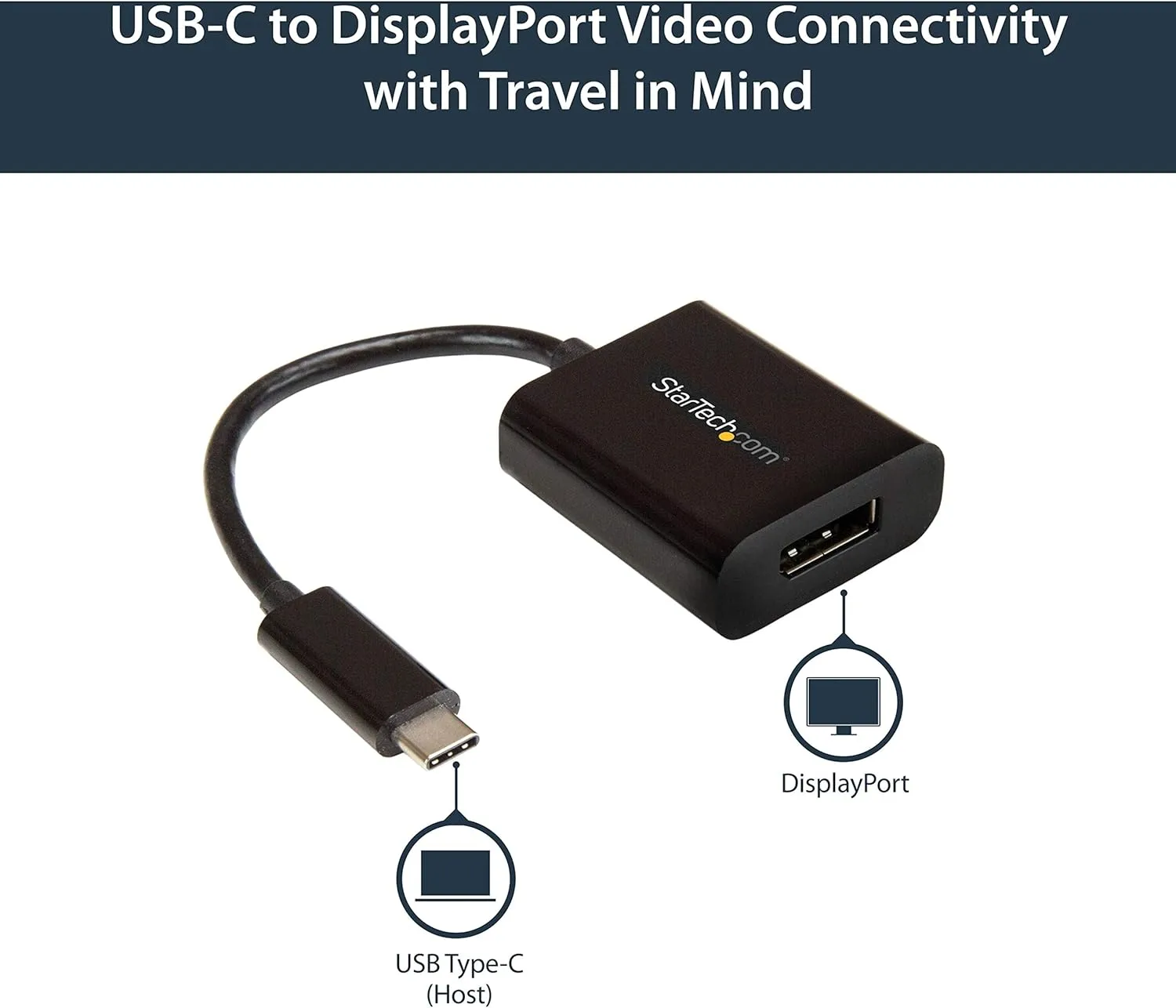 StarTech.com USB C to DisplayPort Adapter - 4K 60Hz/8K 30Hz, DP 1.4 HBR2 Dongle