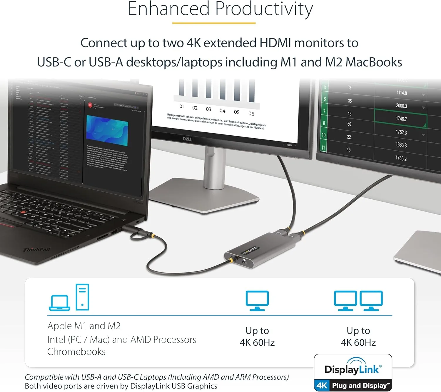 StarTech.com USB-C/USB-A Dual HDMI Multiport Adapter