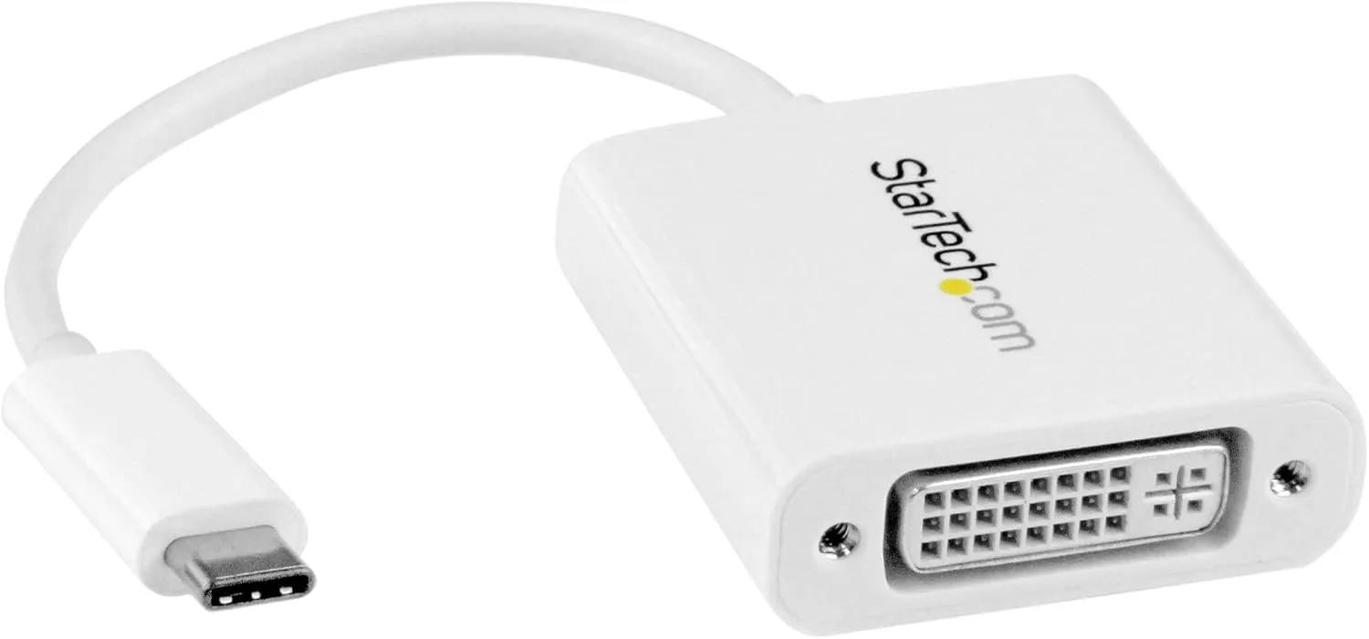 StarTech.com USB C to DVI Adapter - White - 1920x1200 - USB Type C Video Converter for Your DVI D Display/Monitor/Projector