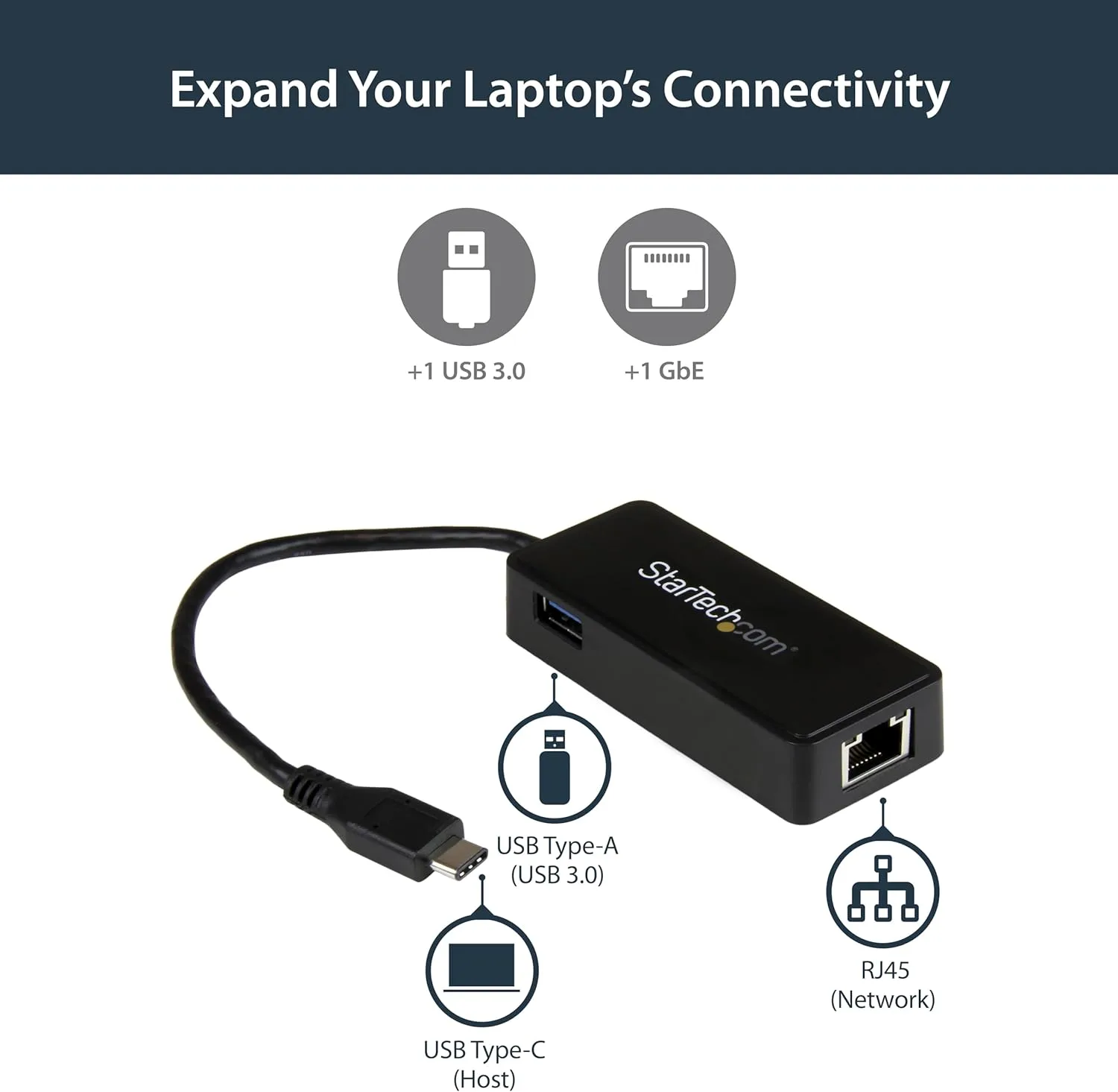 StarTech.com USB to Gigabit Ethernet Adapter with USB Port