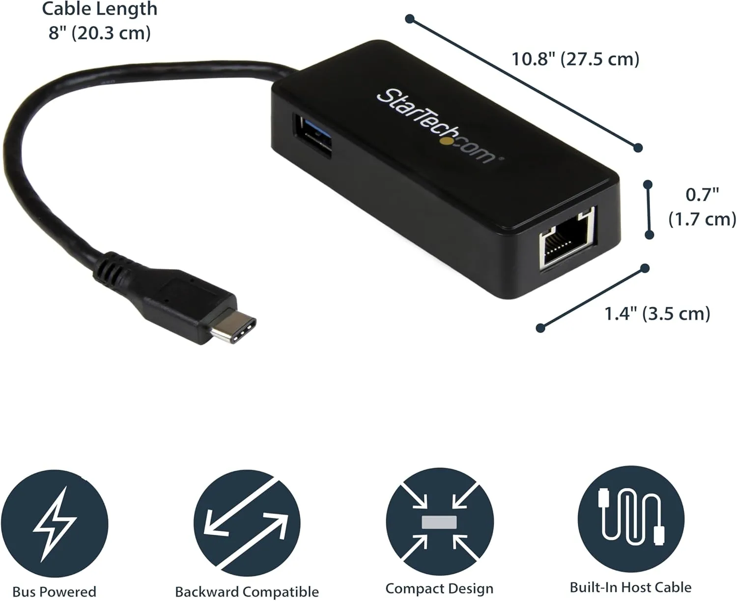 StarTech.com USB to Gigabit Ethernet Adapter with USB Port