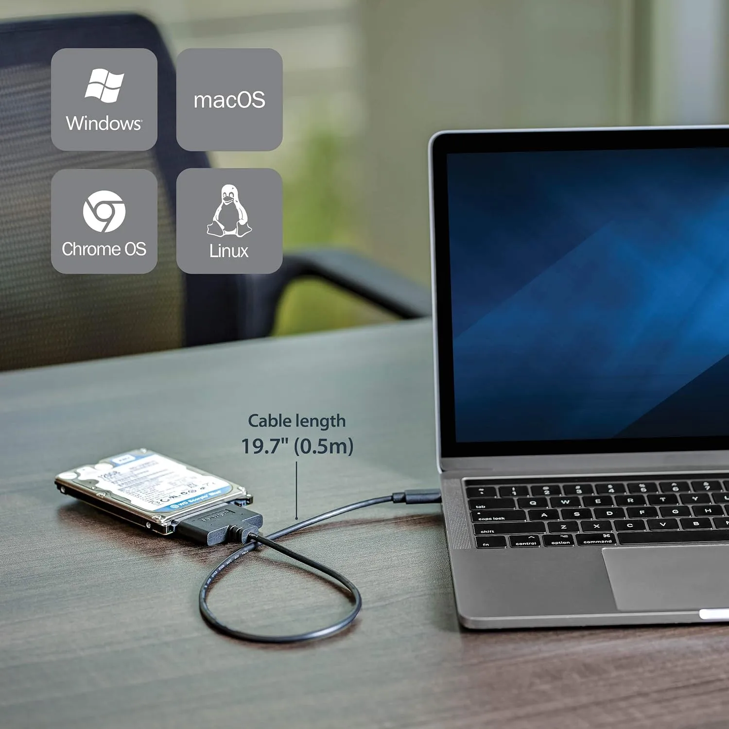 StarTech.com SATA to USB Adapter Cable for 2.5" SATA SSD/HDD - UASP, Bus-Powered