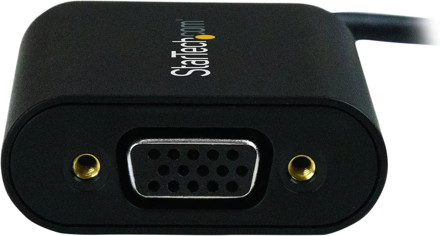 StarTech.com USB-C to VGA Adapter - 1920x1200 - USB C Adapter - USB Type C to VGA Monitor / Projector Adapter , TAA (CDP2VGASA)