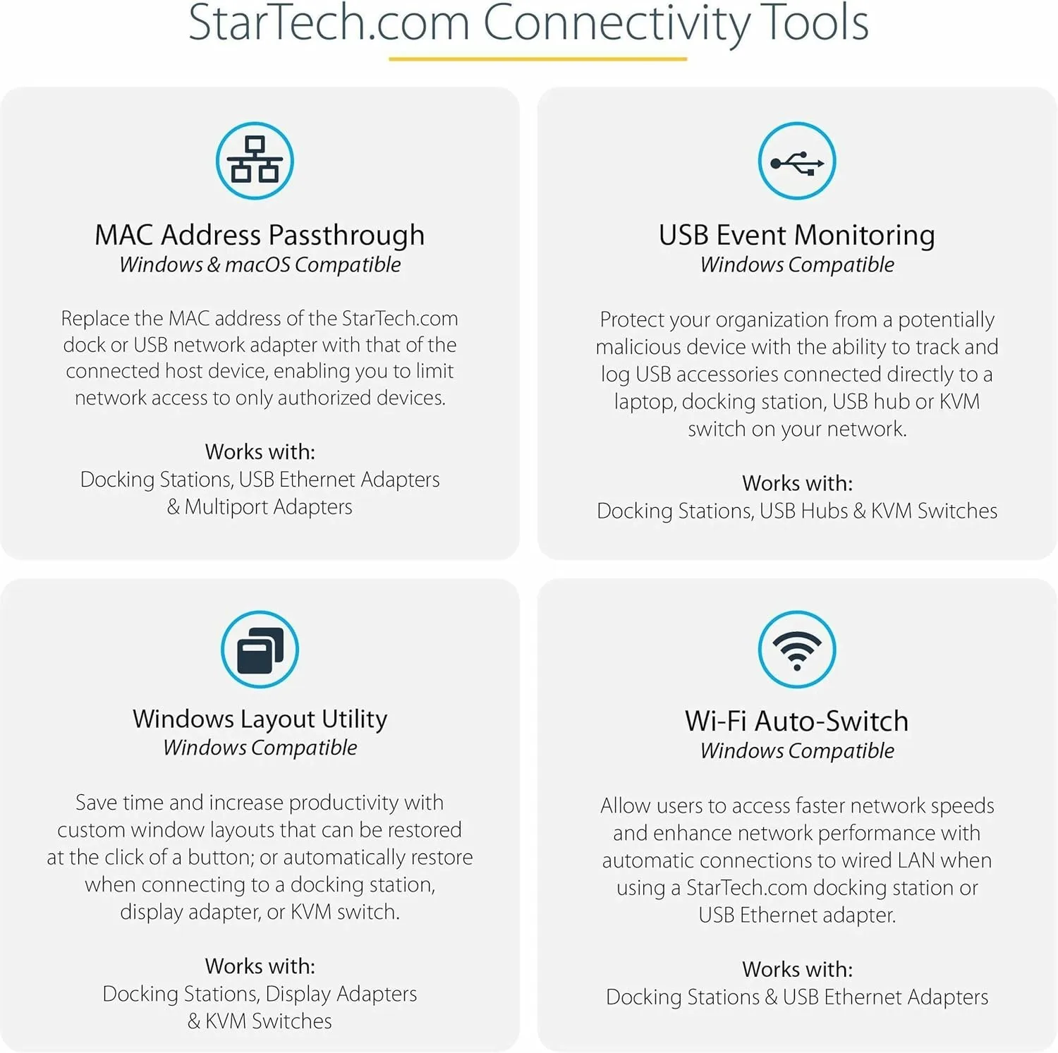 StarTech.com USB-C USB-A Dock - Hybrid Universal USB 3.0 Docking Station for USB-C or USB-A Laptop
