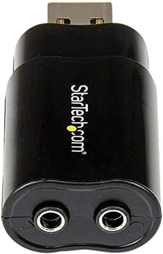 StarTech.com USB Sound Card - 3.5mm Audio Adapter - External Sound Card - Black - External Sound Card, TAA (ICUSBAUDIOB)