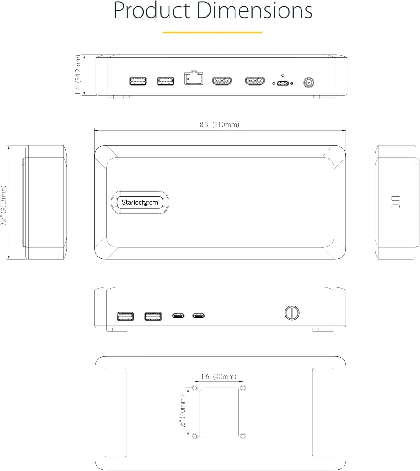 StarTech.com USB-C Docking Station (10-in-1, USB4), Up to 100W Charging for Laptop, 40Gbps Data Transfer, 2.5Gb Ethernet