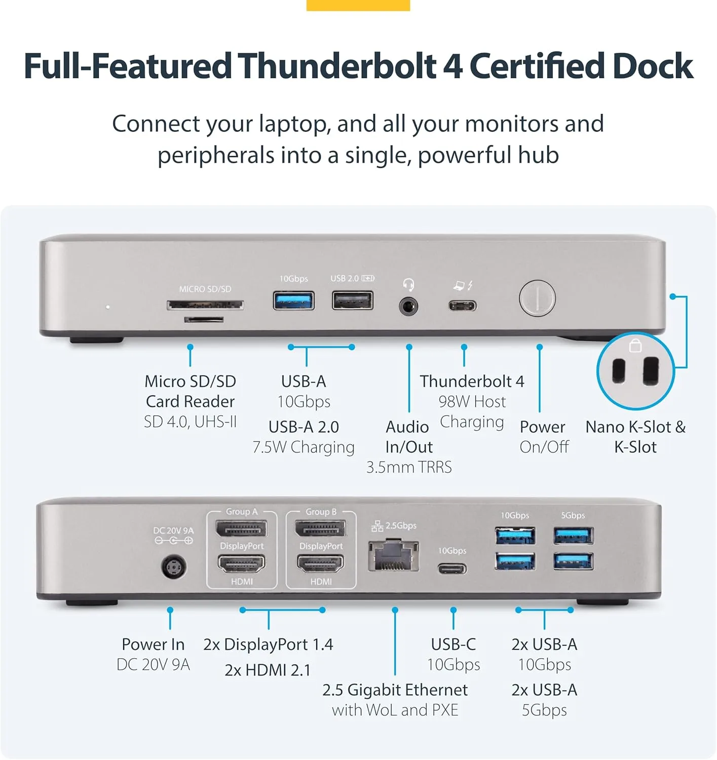 StarTech.com Universal USB-C and Thunderbolt Docking Station