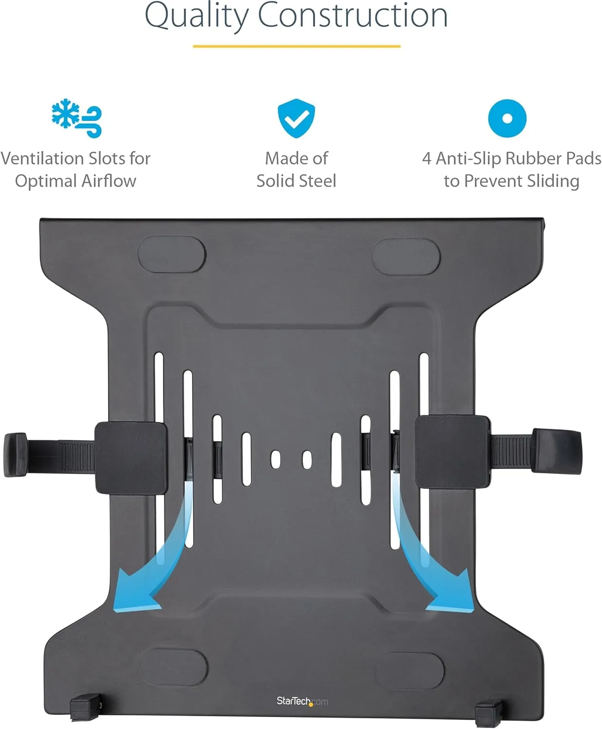 StarTech.com VESA Laptop Tray - Adjustable Monitor Arm Laptop Tray Secures Notebooks (4.5kg / 9.9lb)