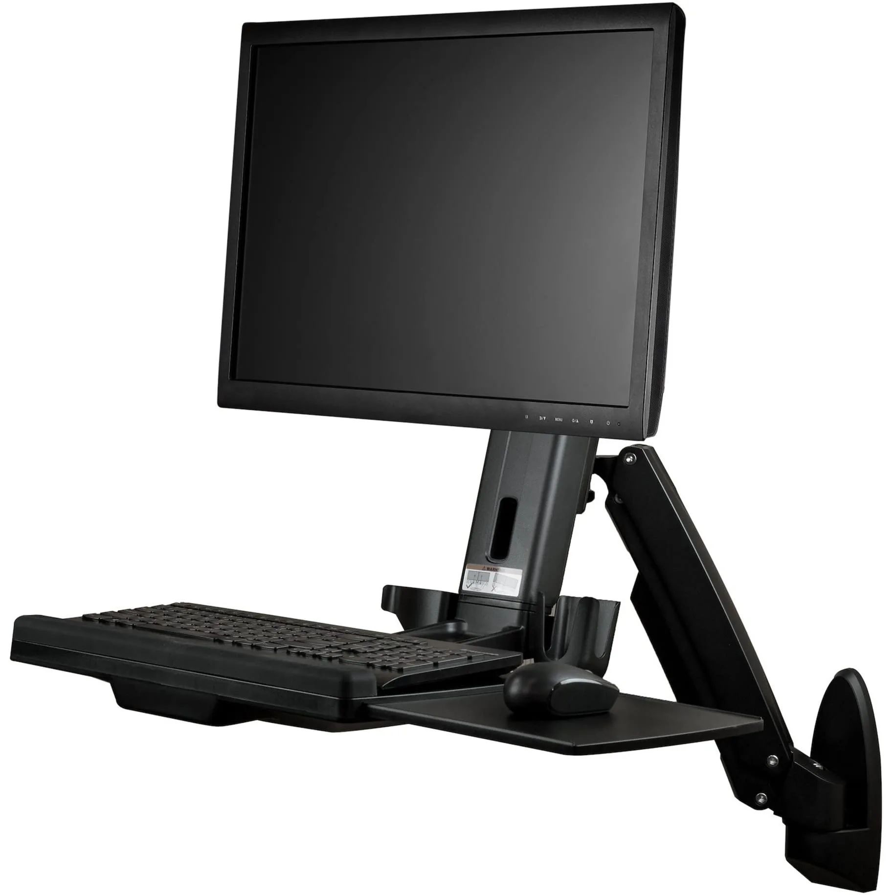 StarTech.com Wall Mount Workstation, Articulating Sit-Stand Monitor and Keyboard Tray
