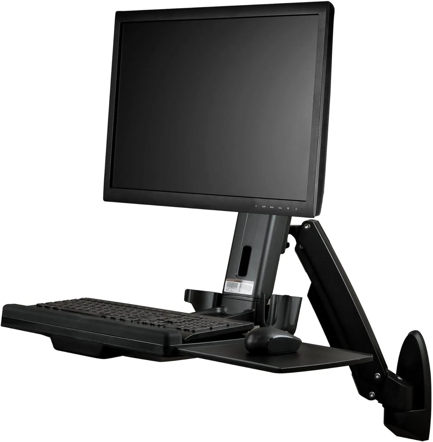 StarTech.com Wall Mount Workstation, Articulating Sit-Stand Monitor and Keyboard Tray