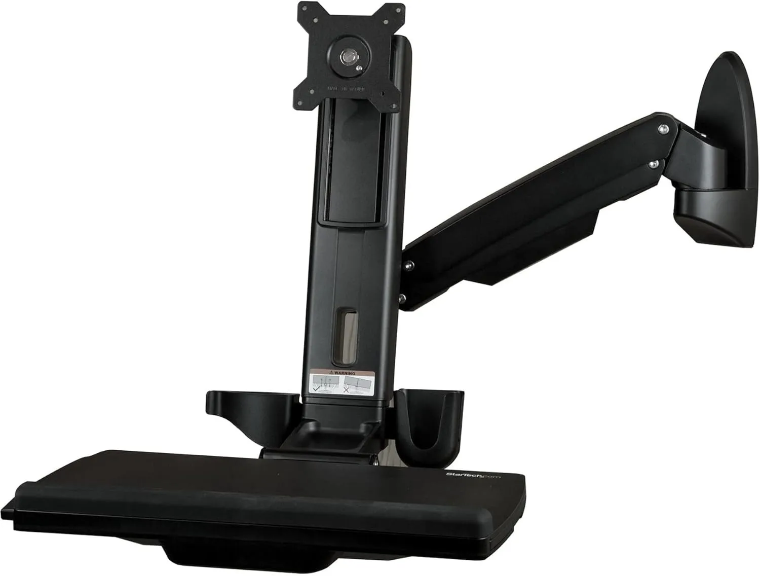 StarTech.com Wall Mount Workstation, Articulating Sit-Stand Monitor and Keyboard Tray