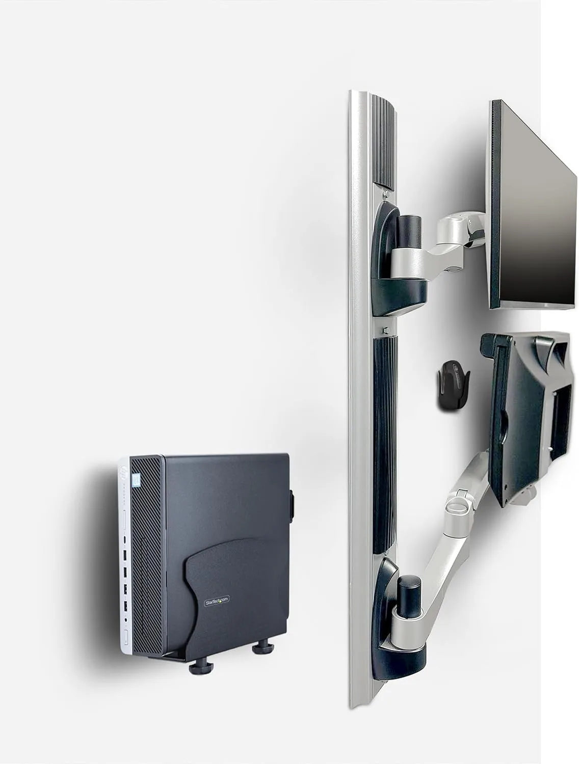 StarTech.com Wall Mount Workstation, Articulating Sit-Stand Monitor and Keyboard Tray