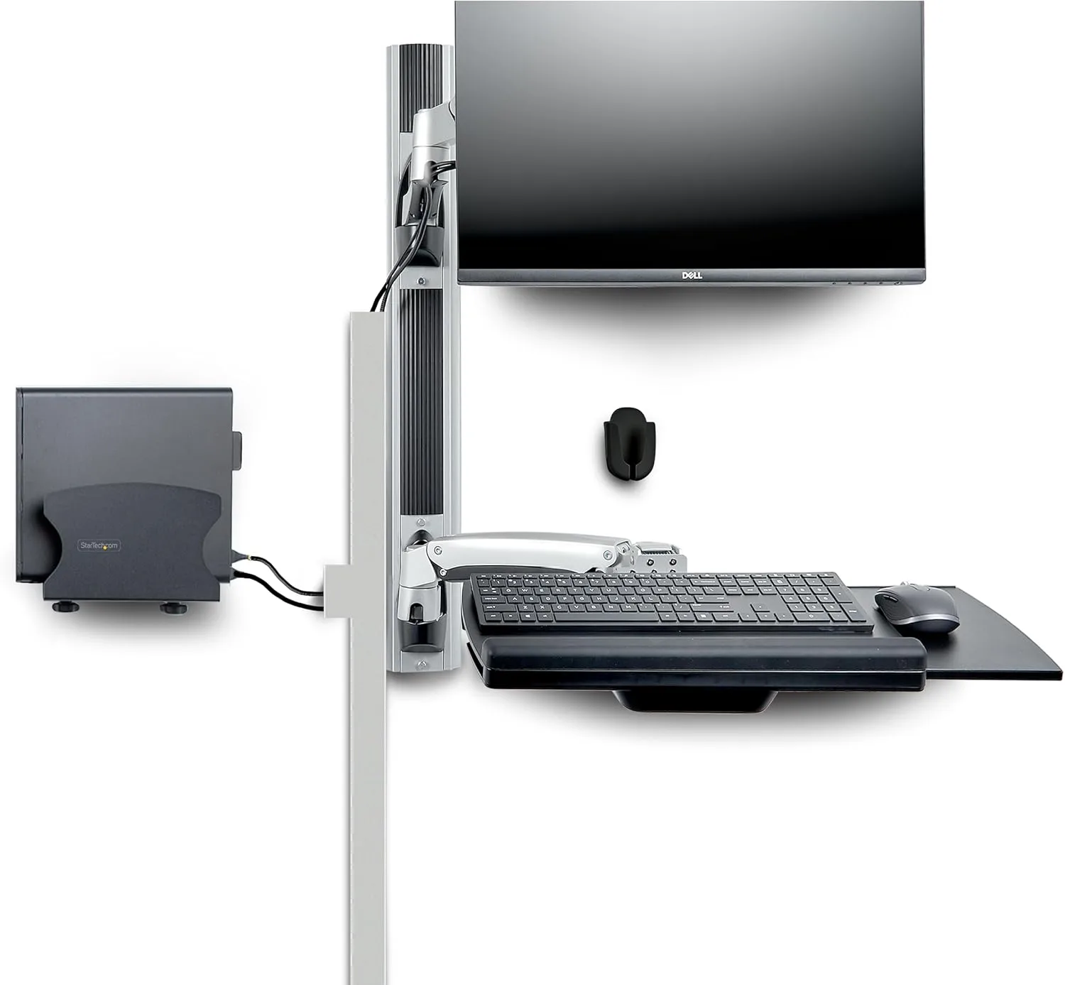 StarTech.com Wall Mount Workstation, Articulating Sit-Stand Monitor and Keyboard Tray